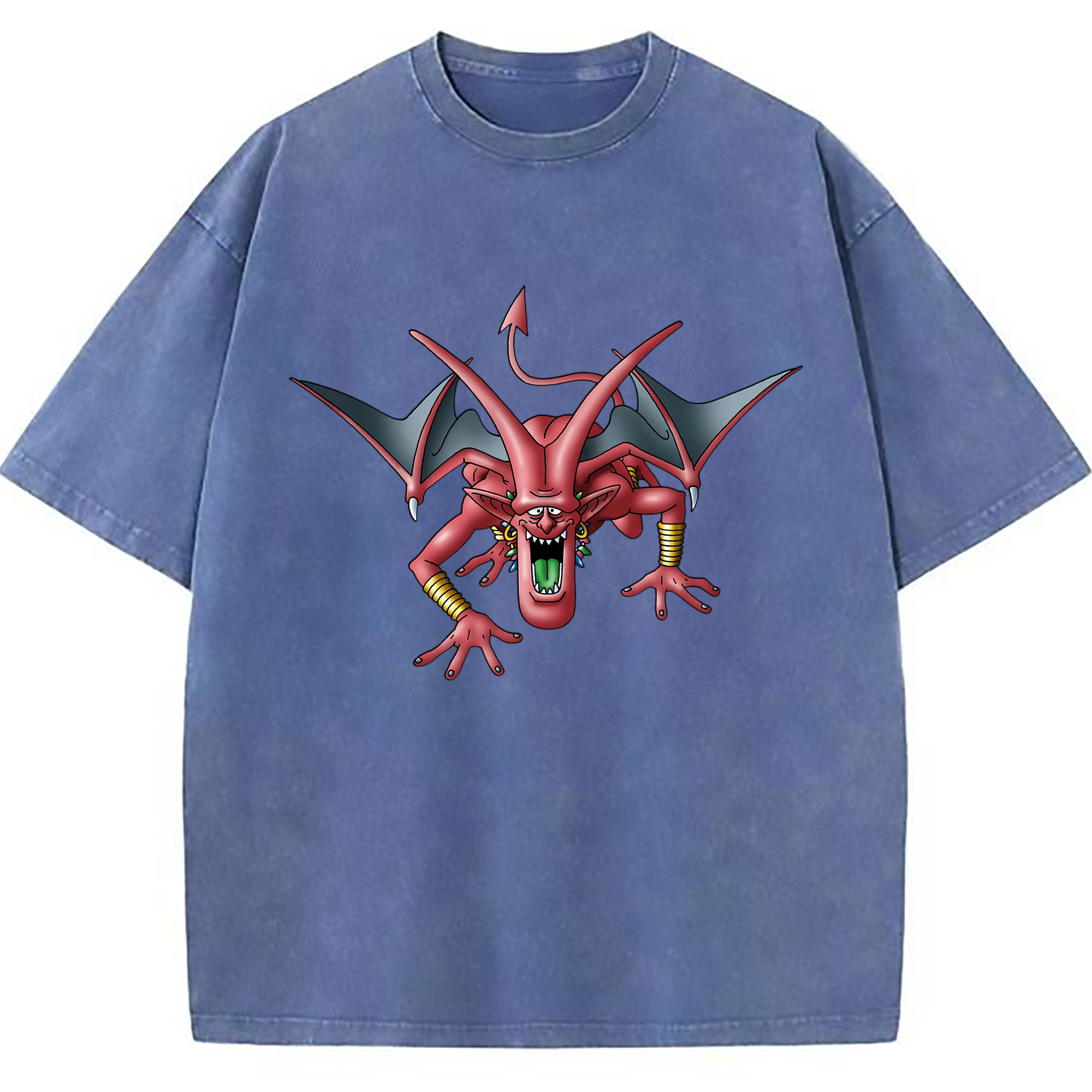 （画像用） ドラゴンクエスト Doragon Kuesuto Dragon Quest 綿100% ヴィンテージ風 半袖Tシャツ（フロントプリント）