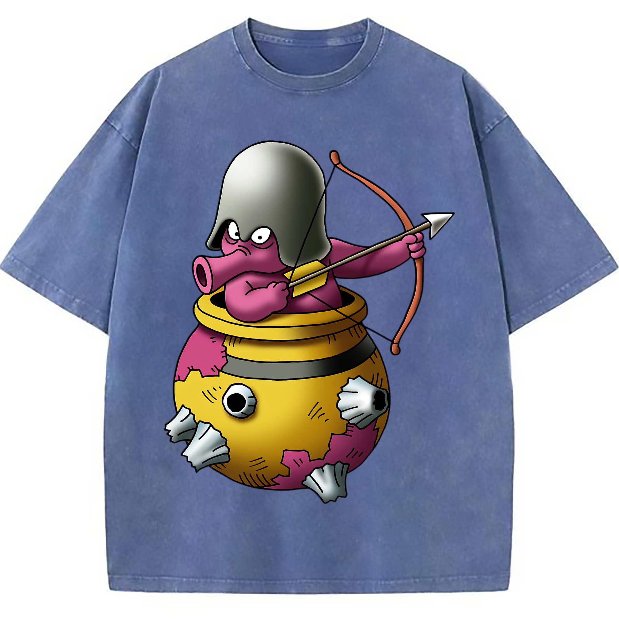 （画像用） ドラゴンクエスト Doragon Kuesuto Dragon Quest 綿100% ヴィンテージ風 半袖Tシャツ（フロントプリント）