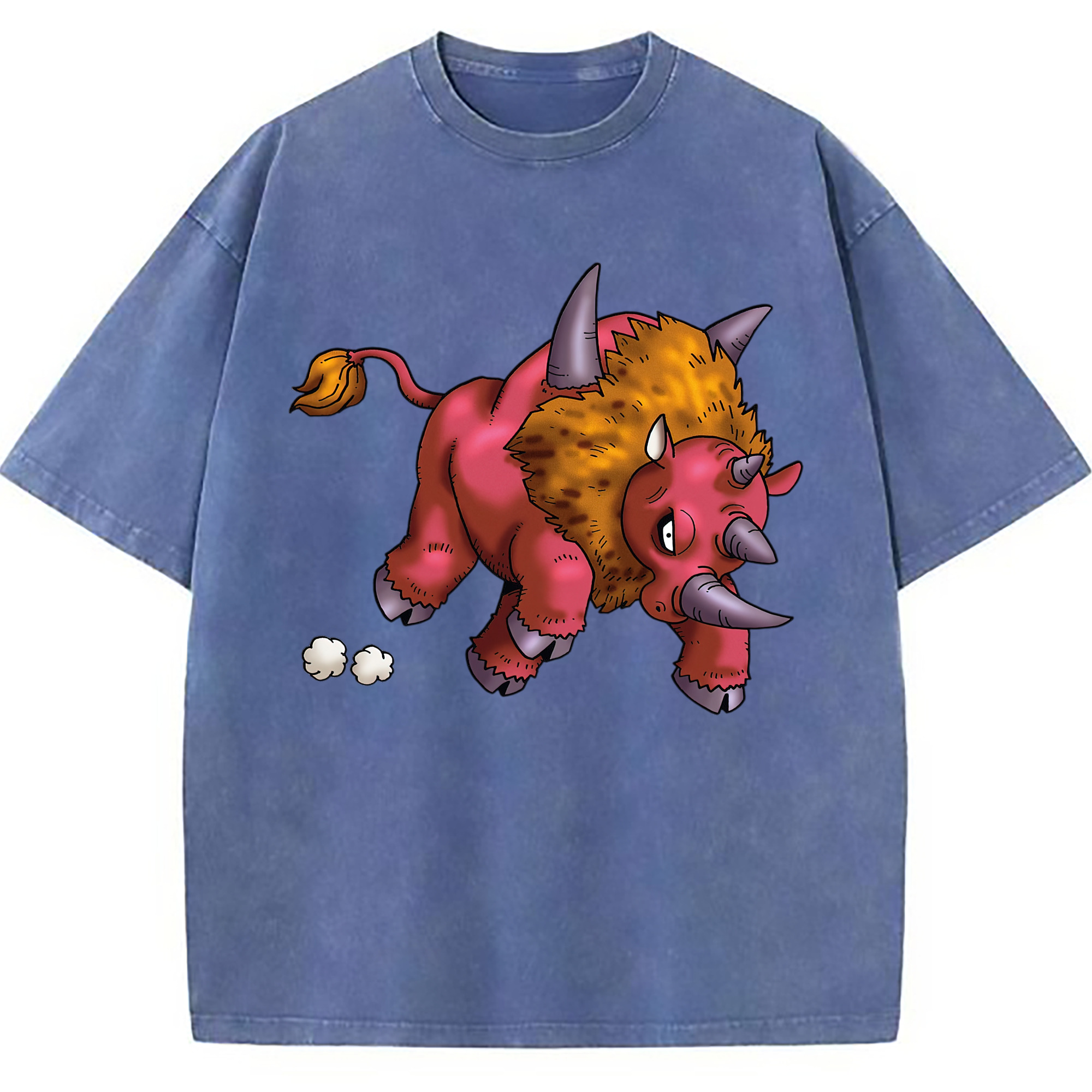 （画像用） ドラゴンクエスト Doragon Kuesuto Dragon Quest 綿100% ヴィンテージ風 半袖Tシャツ（フロントプリント）