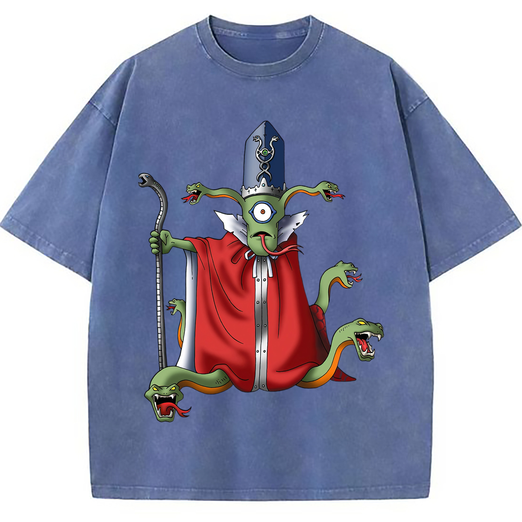 （画像用） ドラゴンクエスト Doragon Kuesuto Dragon Quest 綿100% ヴィンテージ風 半袖Tシャツ（フロントプリント）