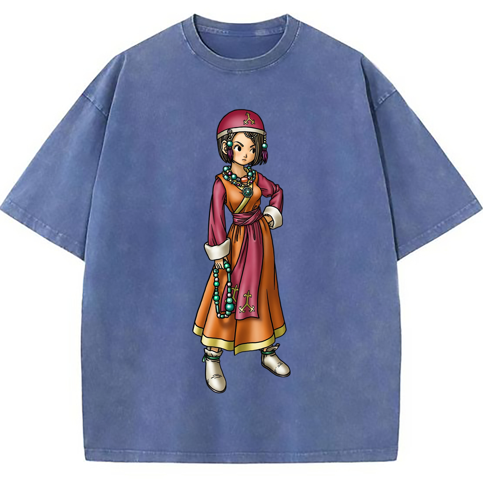 （画像用） ドラゴンクエスト Doragon Kuesuto Dragon Quest 綿100% ヴィンテージ風 半袖Tシャツ（フロントプリント）