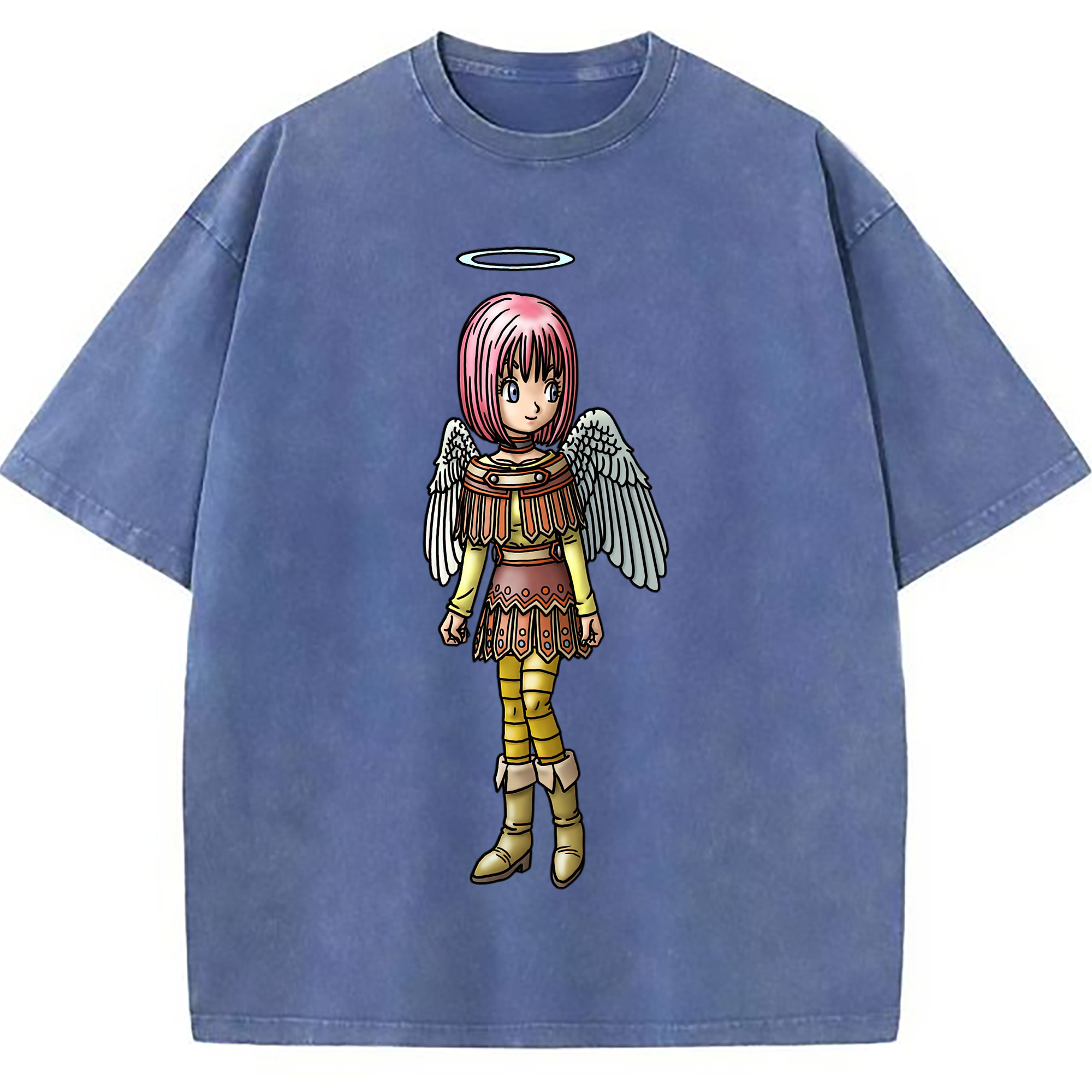 （画像用） ドラゴンクエスト Doragon Kuesuto Dragon Quest 綿100% ヴィンテージ風 半袖Tシャツ（フロントプリント）