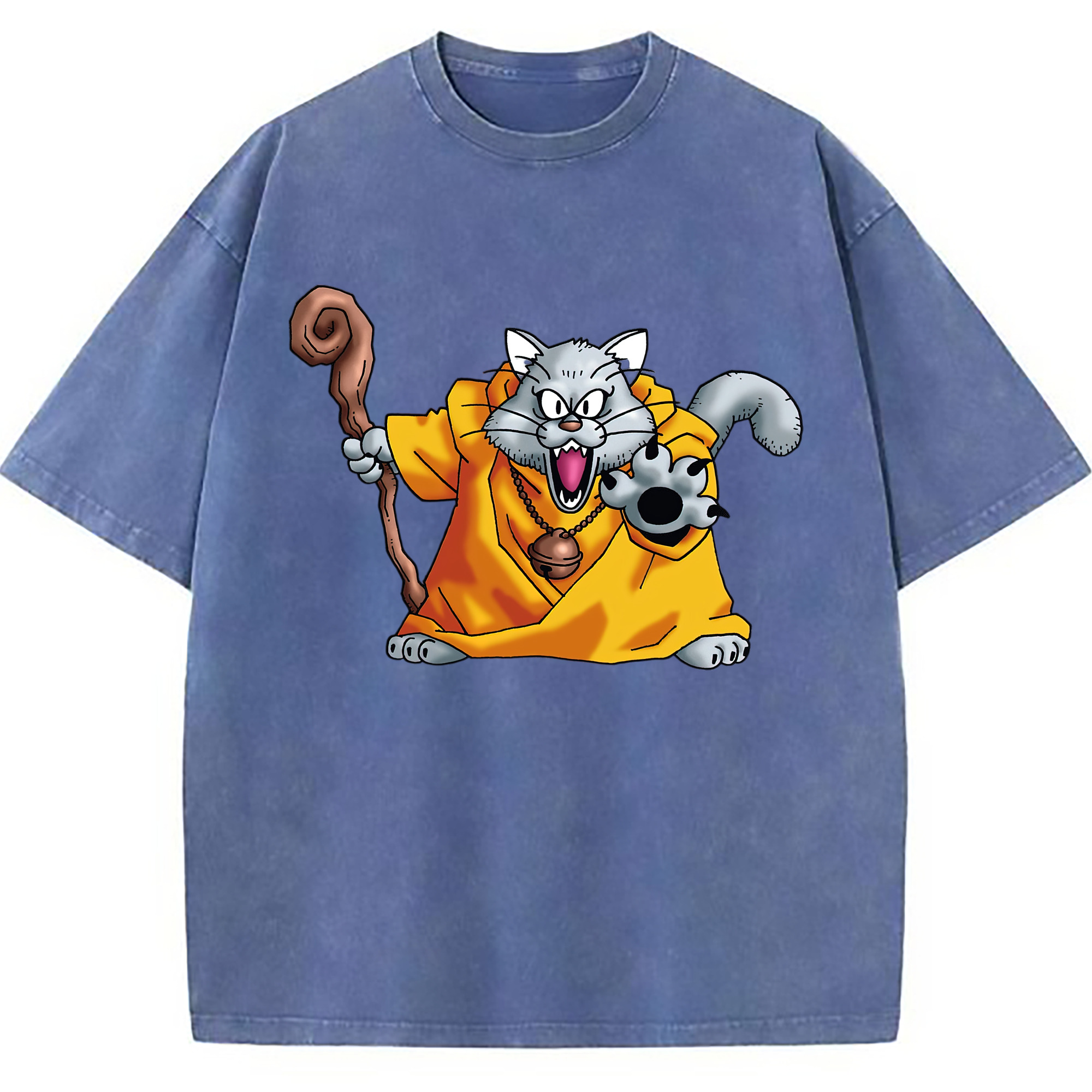 （画像用） ドラゴンクエスト Doragon Kuesuto Dragon Quest 綿100% ヴィンテージ風 半袖Tシャツ（フロントプリント）