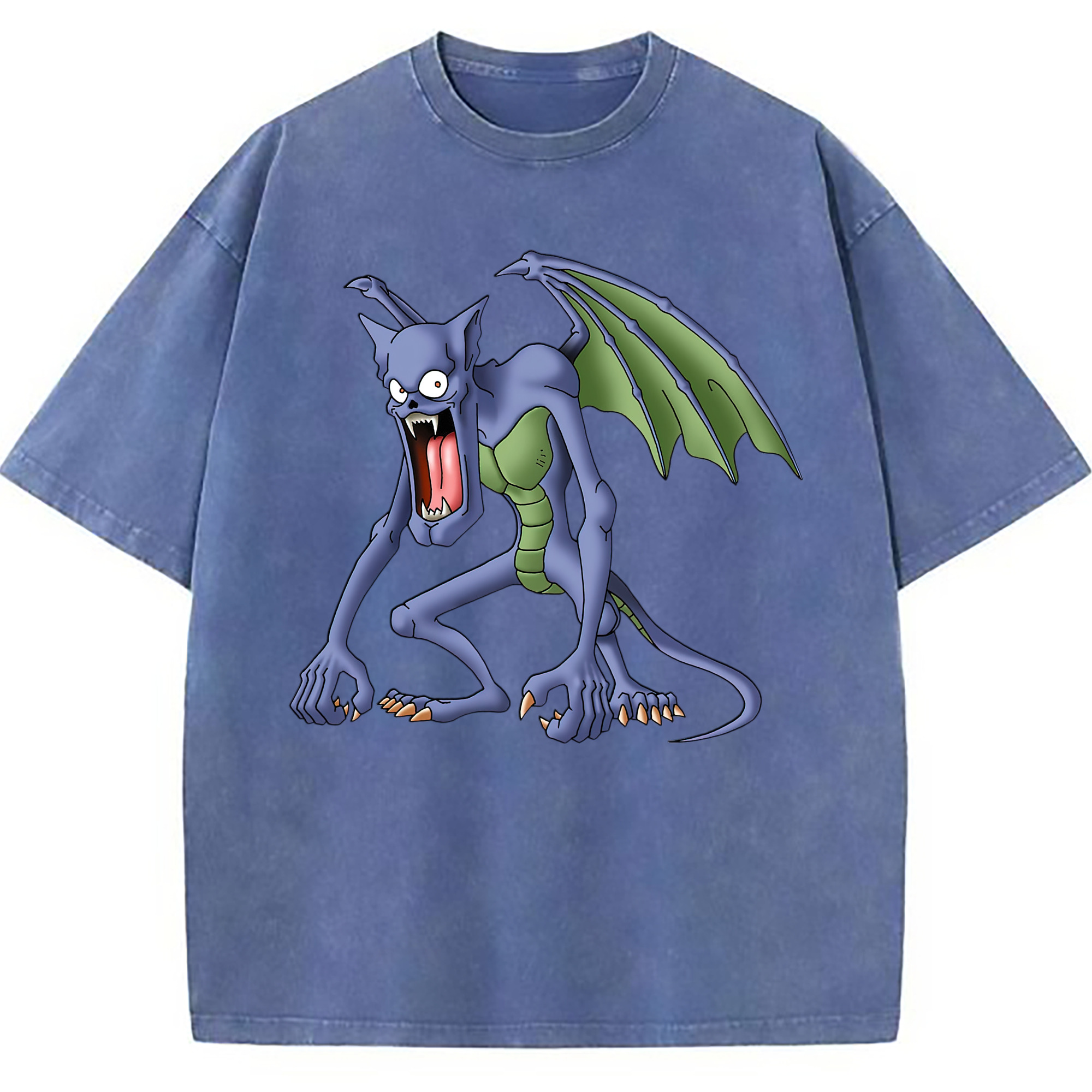 （画像用） ドラゴンクエスト Doragon Kuesuto Dragon Quest 綿100% ヴィンテージ風 半袖Tシャツ（フロントプリント）