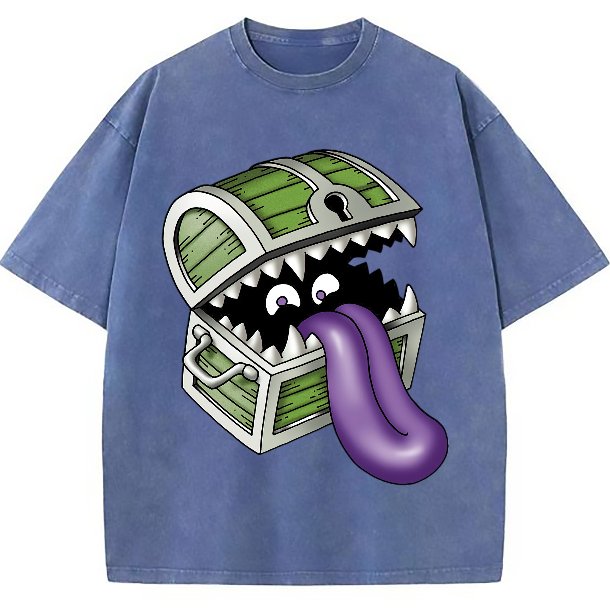 （画像用） ドラゴンクエスト Doragon Kuesuto Dragon Quest 綿100% ヴィンテージ風 半袖Tシャツ（フロントプリント）