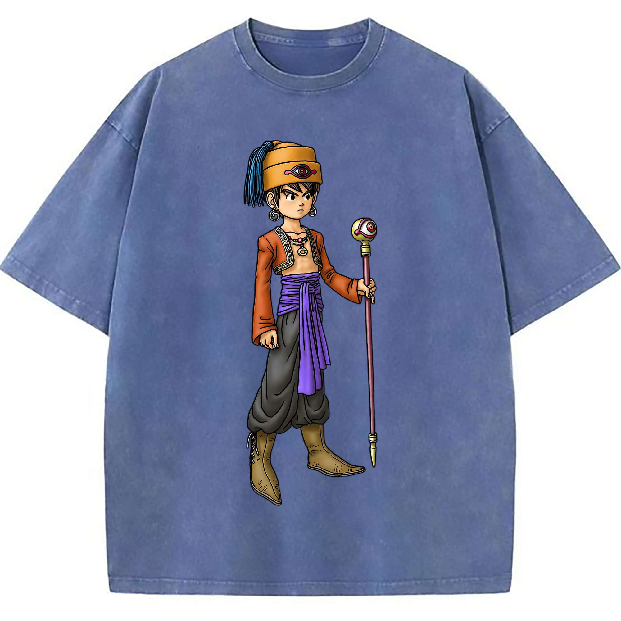 （画像用） ドラゴンクエスト Doragon Kuesuto Dragon Quest 綿100% ヴィンテージ風 半袖Tシャツ（フロントプリント）