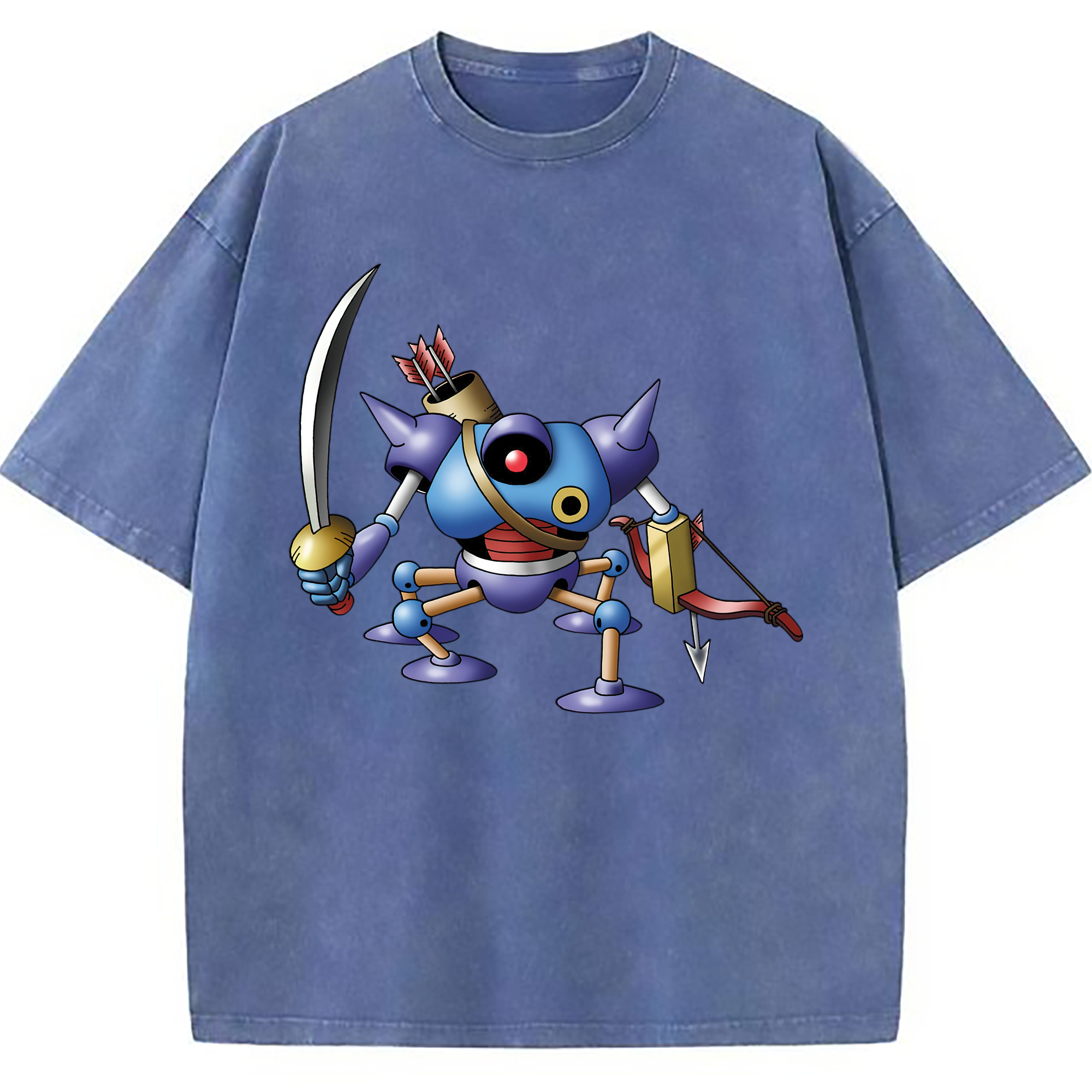 （画像用） ドラゴンクエスト Doragon Kuesuto Dragon Quest 綿100% ヴィンテージ風 半袖Tシャツ（フロントプリント）