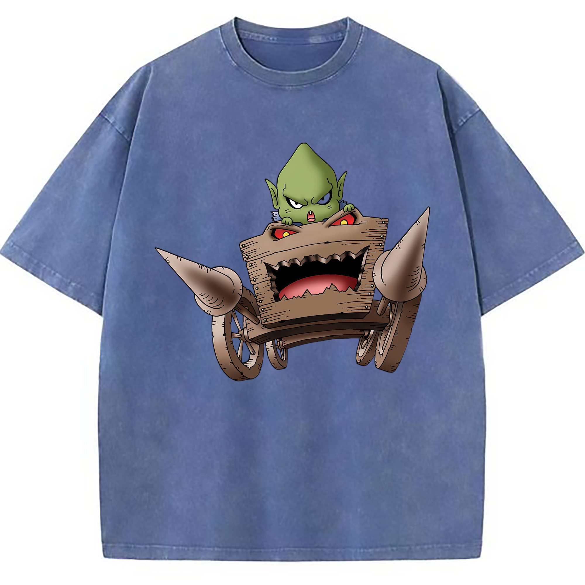 （画像用） ドラゴンクエスト Doragon Kuesuto Dragon Quest 綿100% ヴィンテージ風 半袖Tシャツ（フロントプリント）