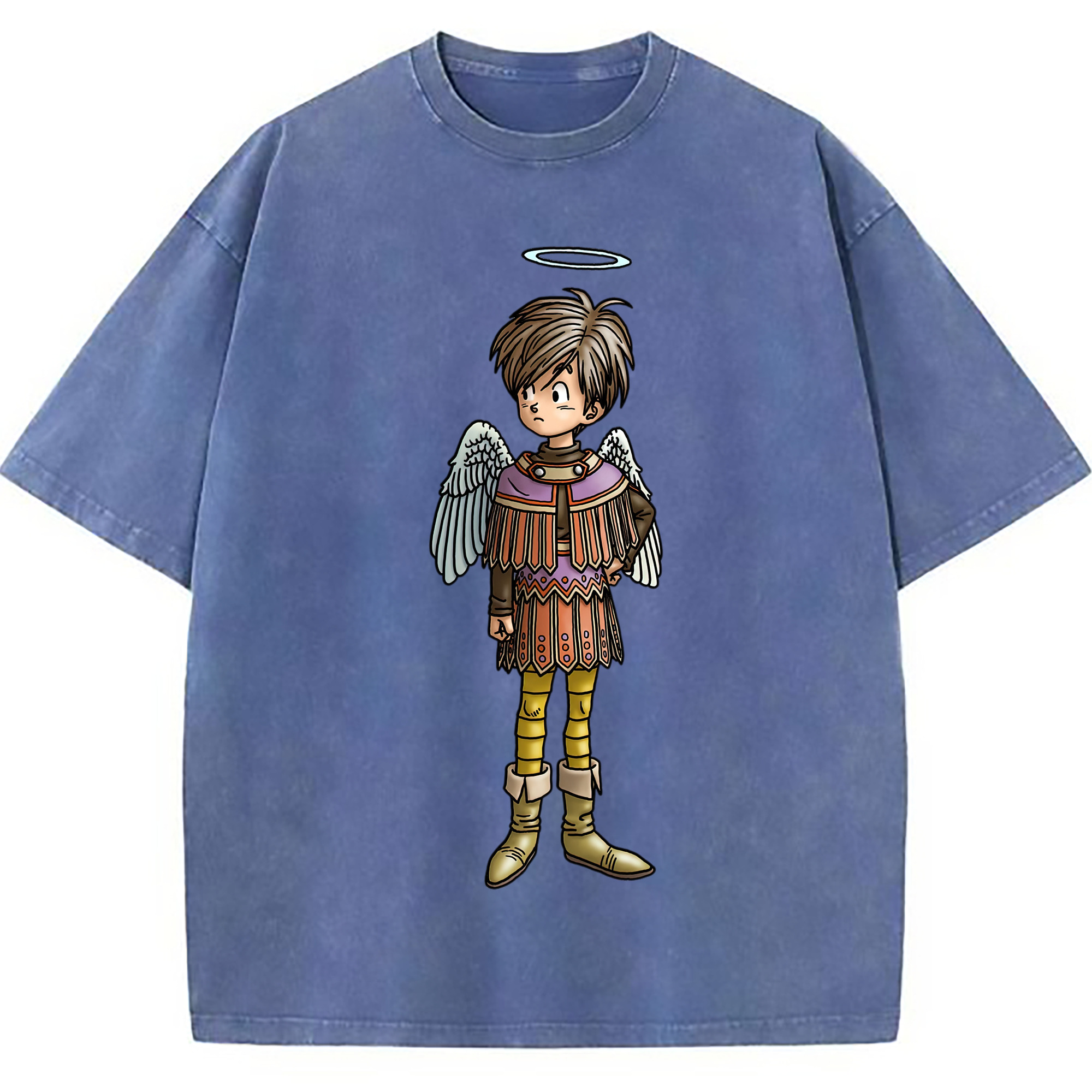（画像用） ドラゴンクエスト Doragon Kuesuto Dragon Quest 綿100% ヴィンテージ風 半袖Tシャツ（フロントプリント）