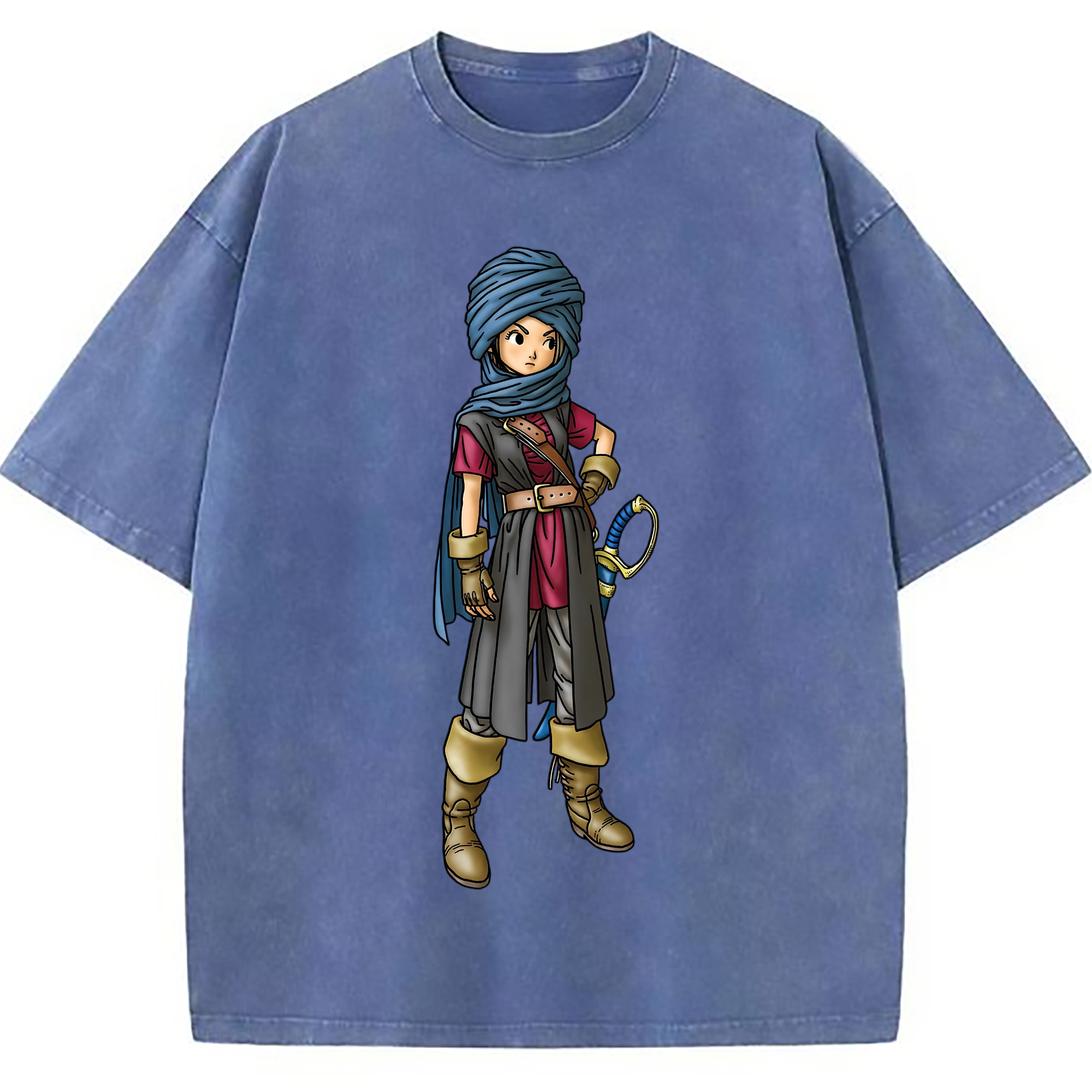 （画像用） ドラゴンクエスト Doragon Kuesuto Dragon Quest 綿100% ヴィンテージ風 半袖Tシャツ（フロントプリント）