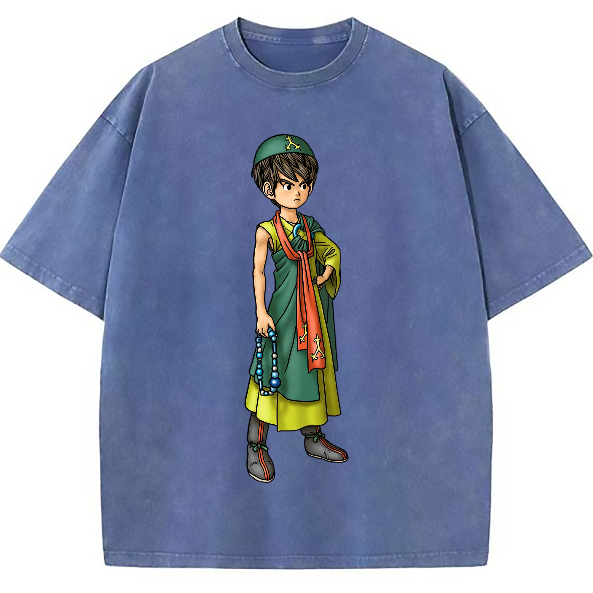 （画像用） ドラゴンクエスト Doragon Kuesuto Dragon Quest 綿100% ヴィンテージ風 半袖Tシャツ（フロントプリント）