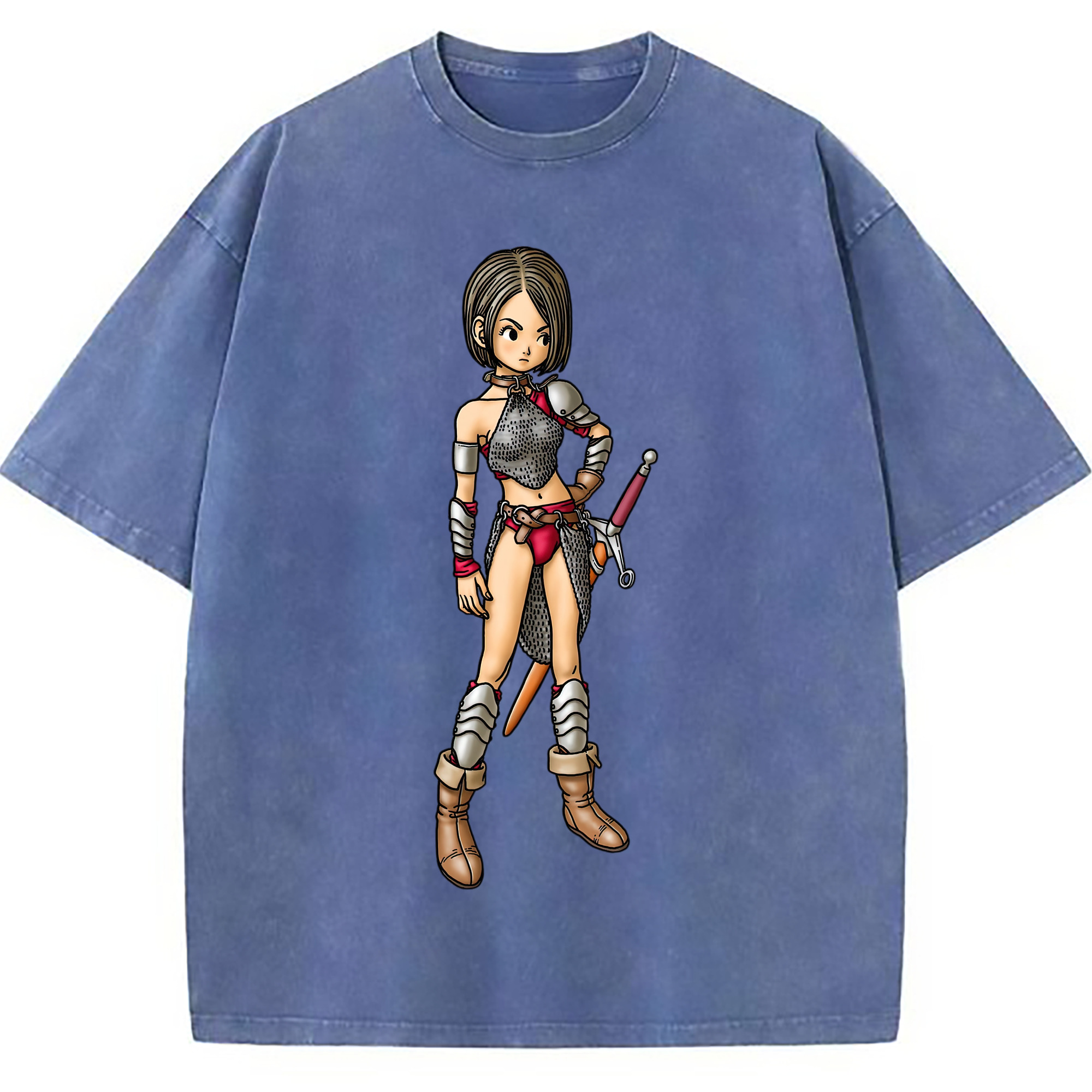 （画像用） ドラゴンクエスト Doragon Kuesuto Dragon Quest 綿100% ヴィンテージ風 半袖Tシャツ（フロントプリント）