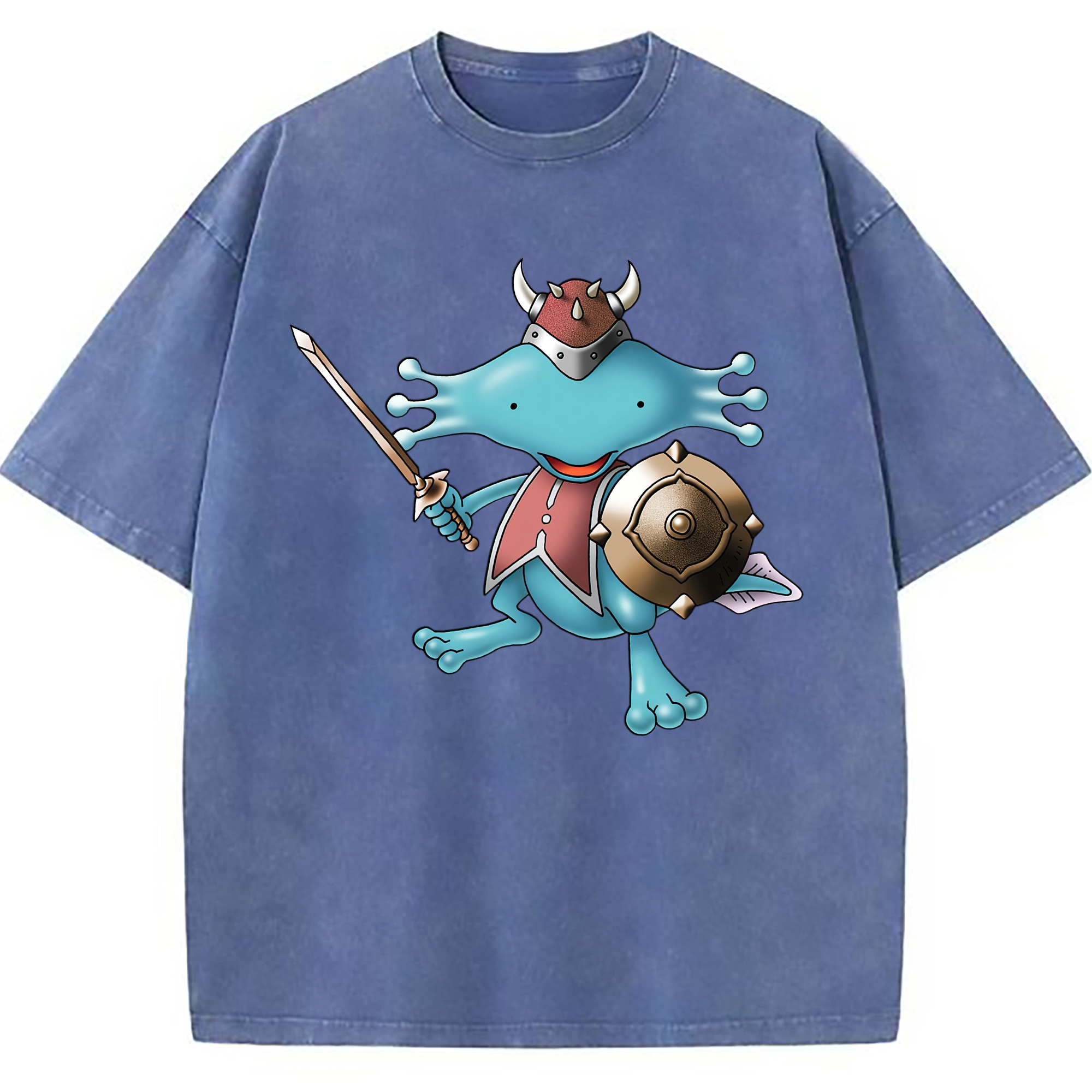 （画像用） ドラゴンクエスト Doragon Kuesuto Dragon Quest 綿100% ヴィンテージ風 半袖Tシャツ（フロントプリント）