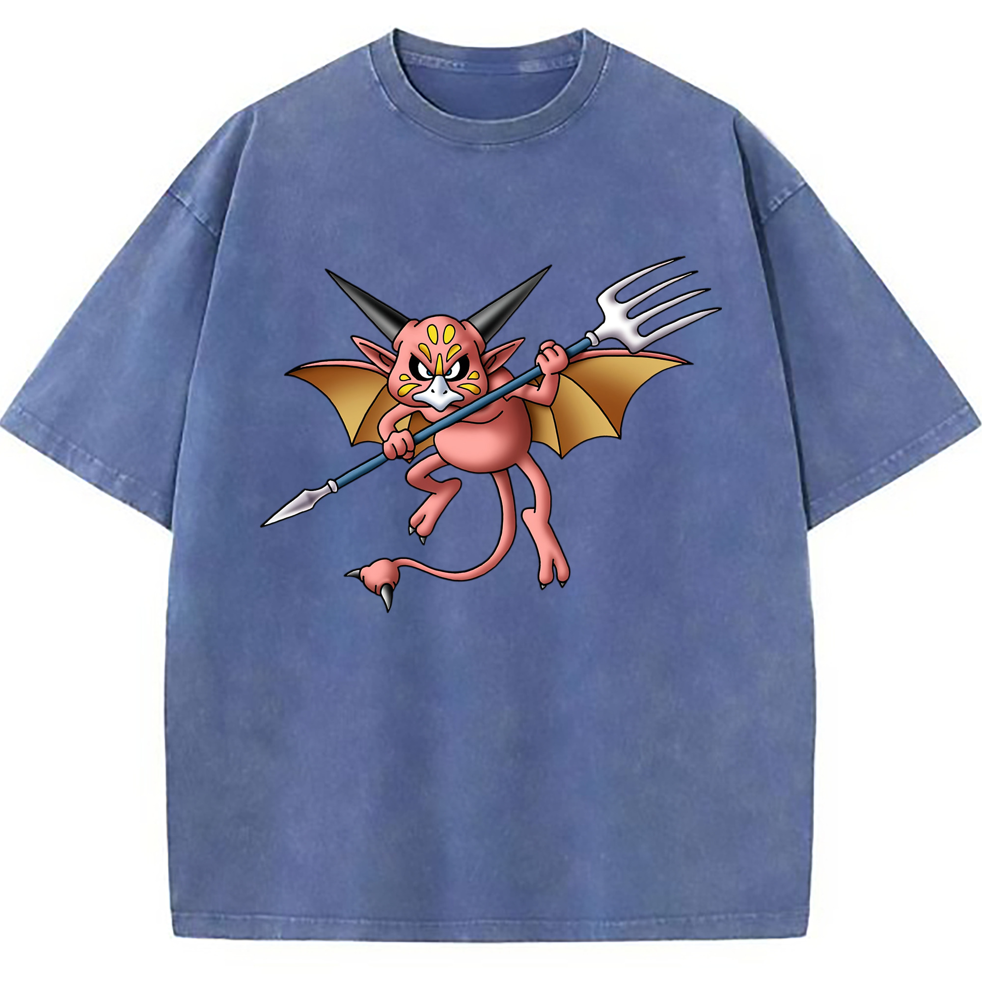 （画像用） ドラゴンクエスト Doragon Kuesuto Dragon Quest 綿100% ヴィンテージ風 半袖Tシャツ（フロントプリント）