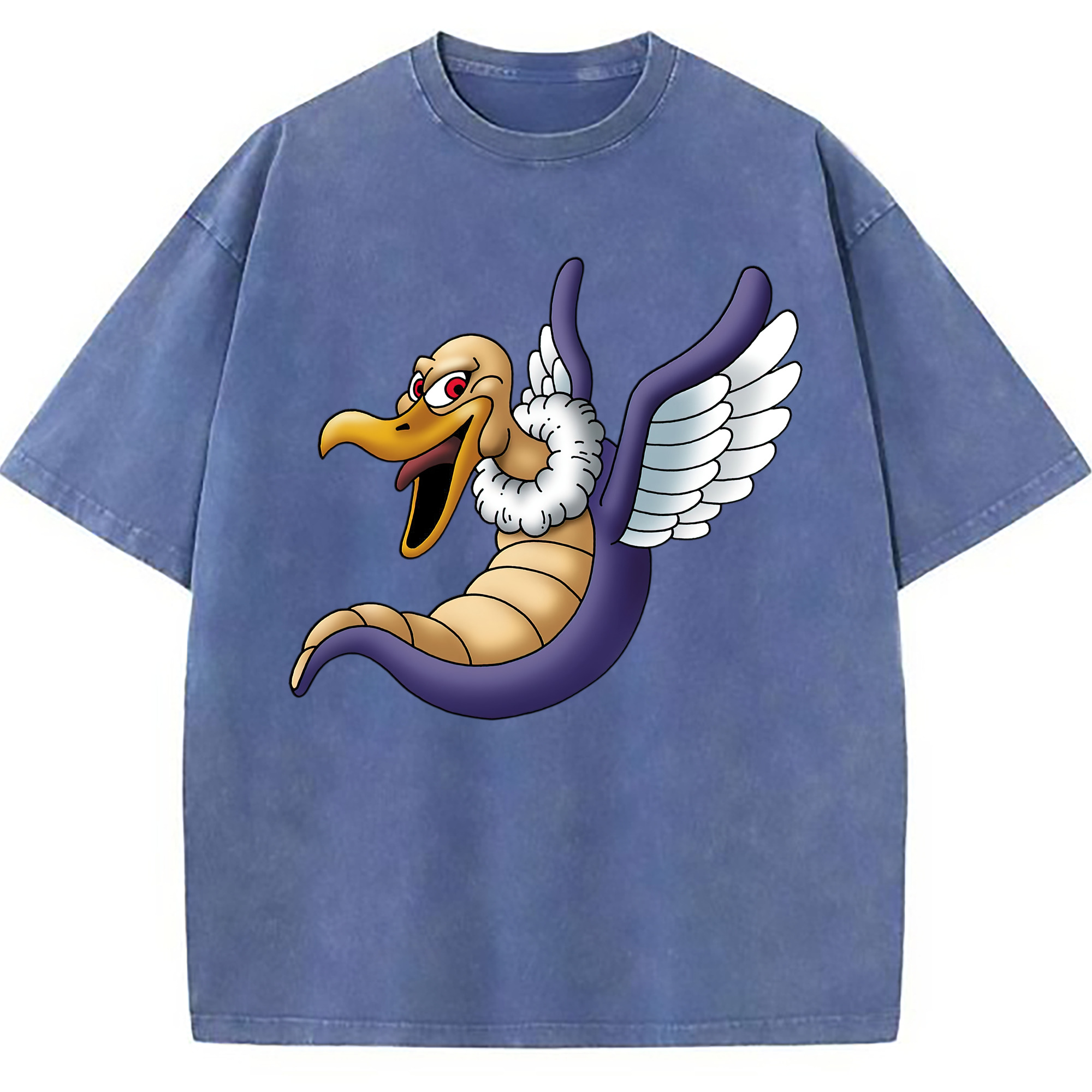 （画像用） ドラゴンクエスト Doragon Kuesuto Dragon Quest 綿100% ヴィンテージ風 半袖Tシャツ（フロントプリント）