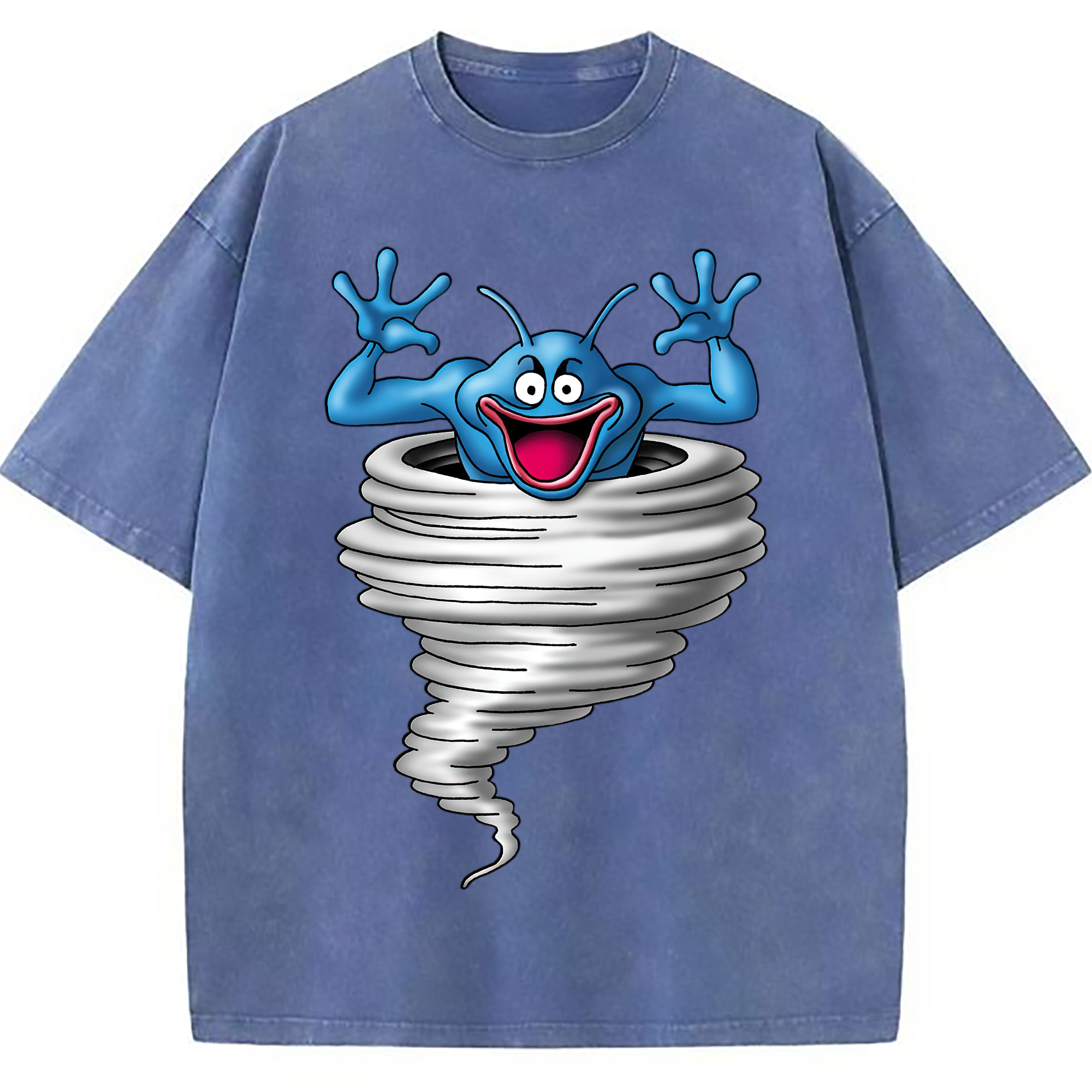（画像用） ドラゴンクエスト Doragon Kuesuto Dragon Quest 綿100% ヴィンテージ風 半袖Tシャツ（フロントプリント）