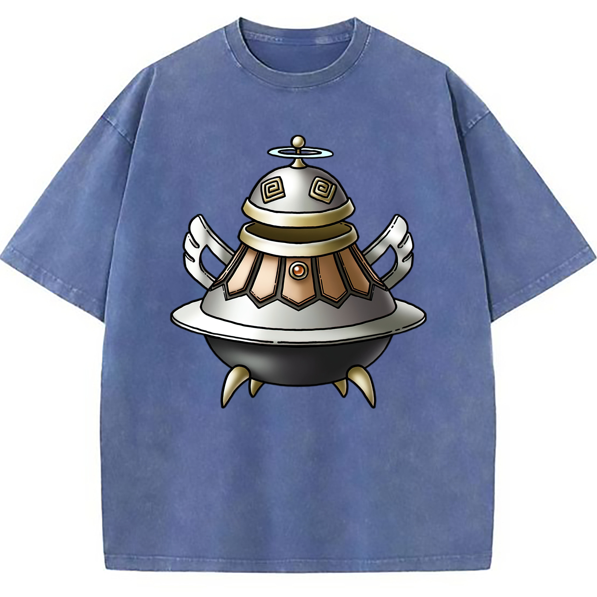 （画像用） ドラゴンクエスト Doragon Kuesuto Dragon Quest 綿100% ヴィンテージ風 半袖Tシャツ（フロントプリント）