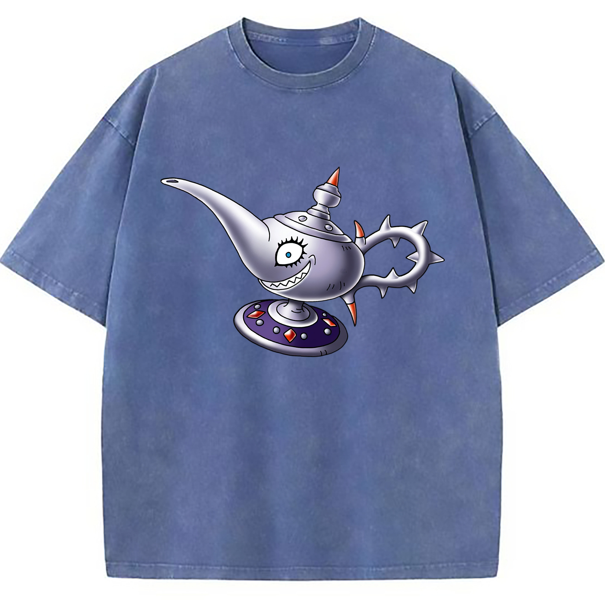 （画像用） ドラゴンクエスト Doragon Kuesuto Dragon Quest 綿100% ヴィンテージ風 半袖Tシャツ（フロントプリント）