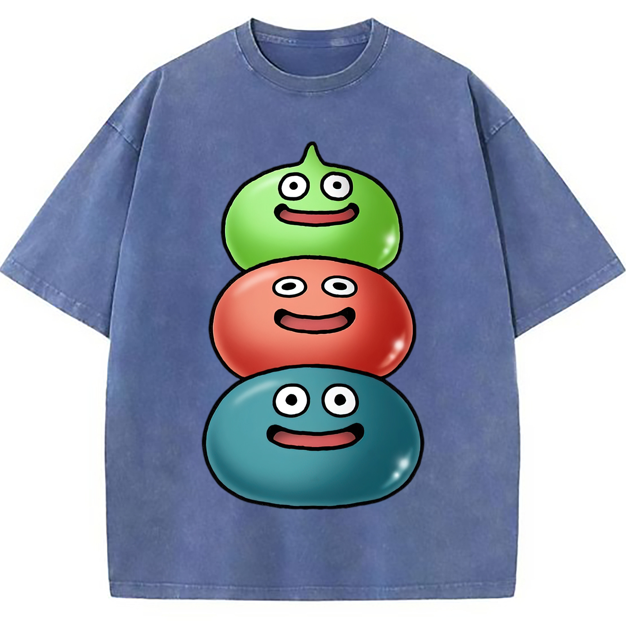 （画像用） ドラゴンクエスト Doragon Kuesuto Dragon Quest 綿100% ヴィンテージ風 半袖Tシャツ（フロントプリント）