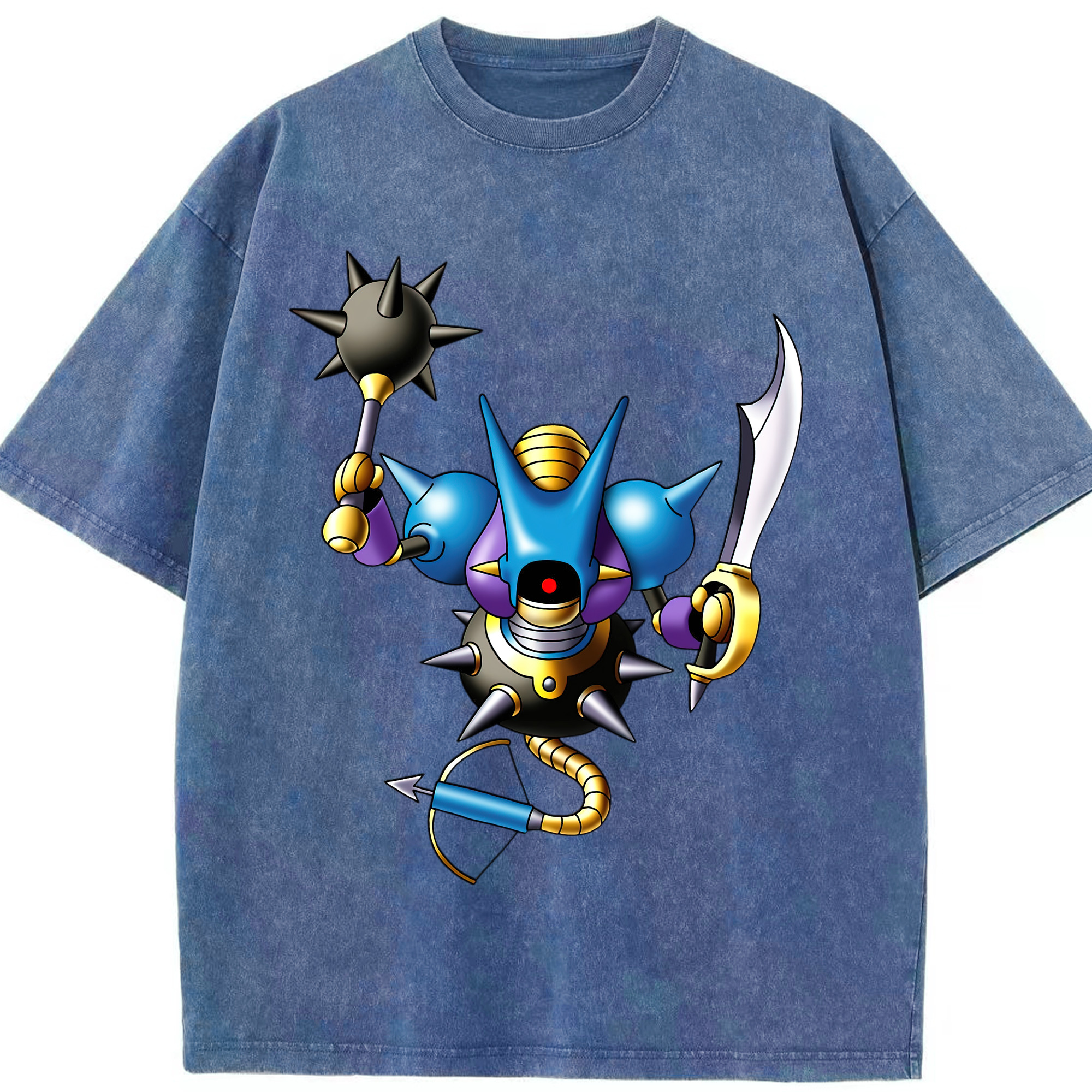 （画像用） ドラゴンクエスト Doragon Kuesuto Dragon Quest 綿100% ヴィンテージ風 半袖Tシャツ（フロントプリント）