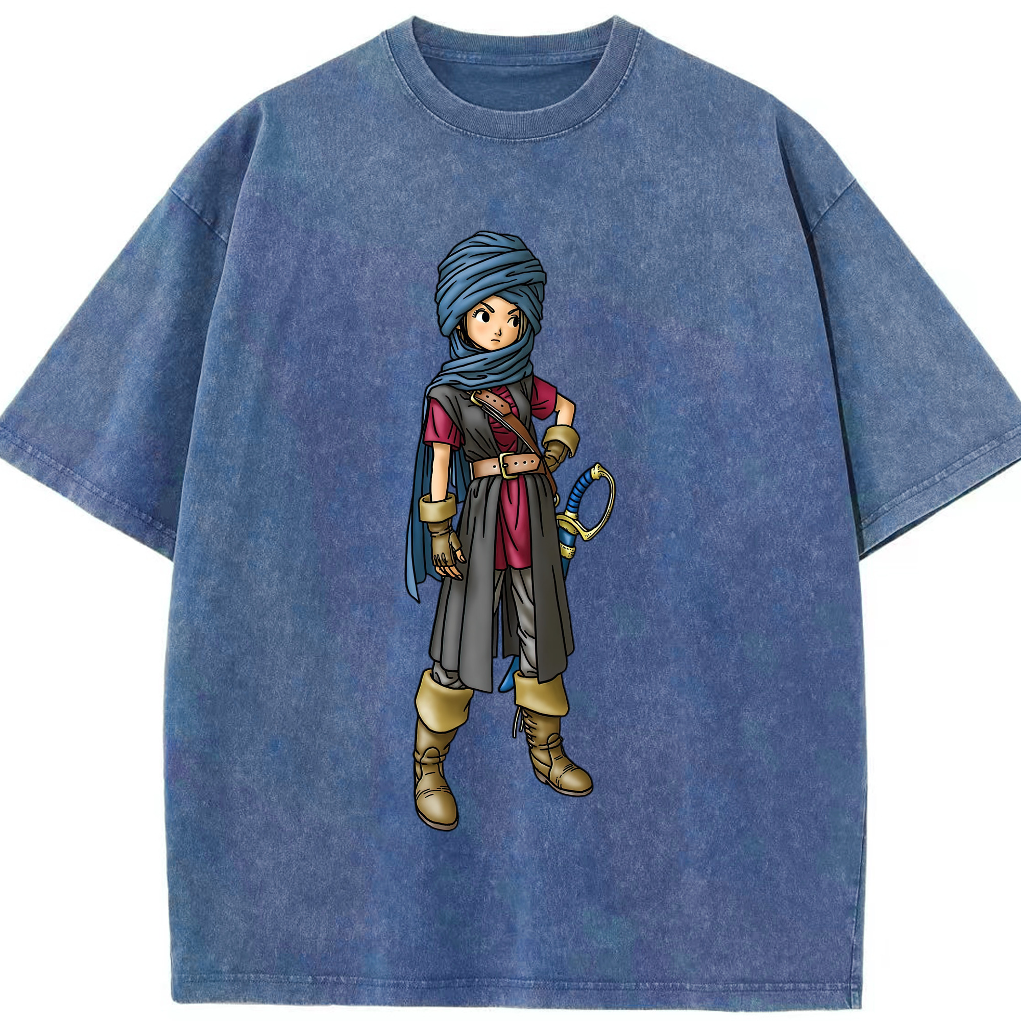 （画像用） ドラゴンクエスト Doragon Kuesuto Dragon Quest 綿100% ヴィンテージ風 半袖Tシャツ（フロントプリント）