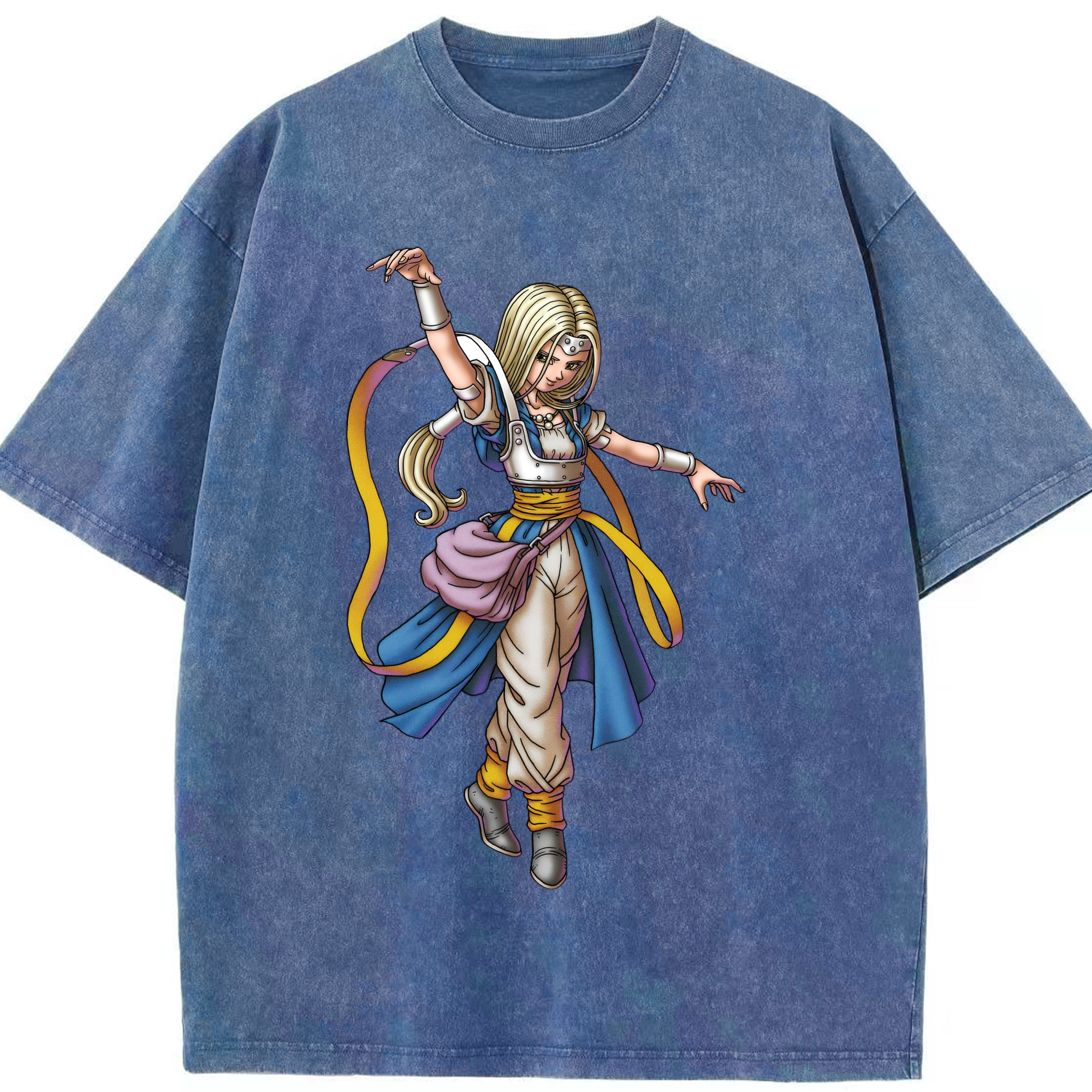 （画像用） ドラゴンクエスト Doragon Kuesuto Dragon Quest 綿100% ヴィンテージ風 半袖Tシャツ（フロントプリント）