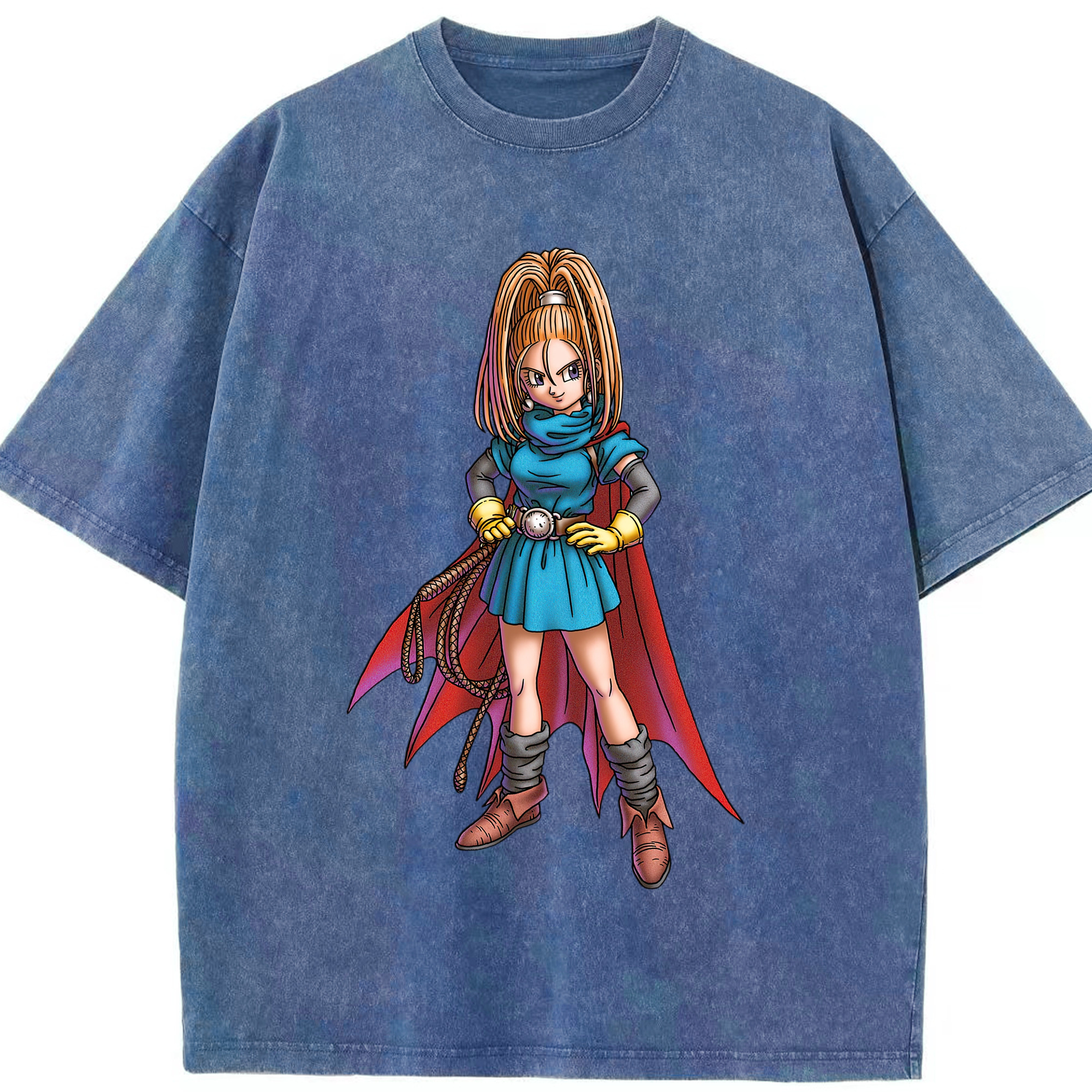 （画像用） ドラゴンクエスト Doragon Kuesuto Dragon Quest 綿100% ヴィンテージ風 半袖Tシャツ（フロントプリント）