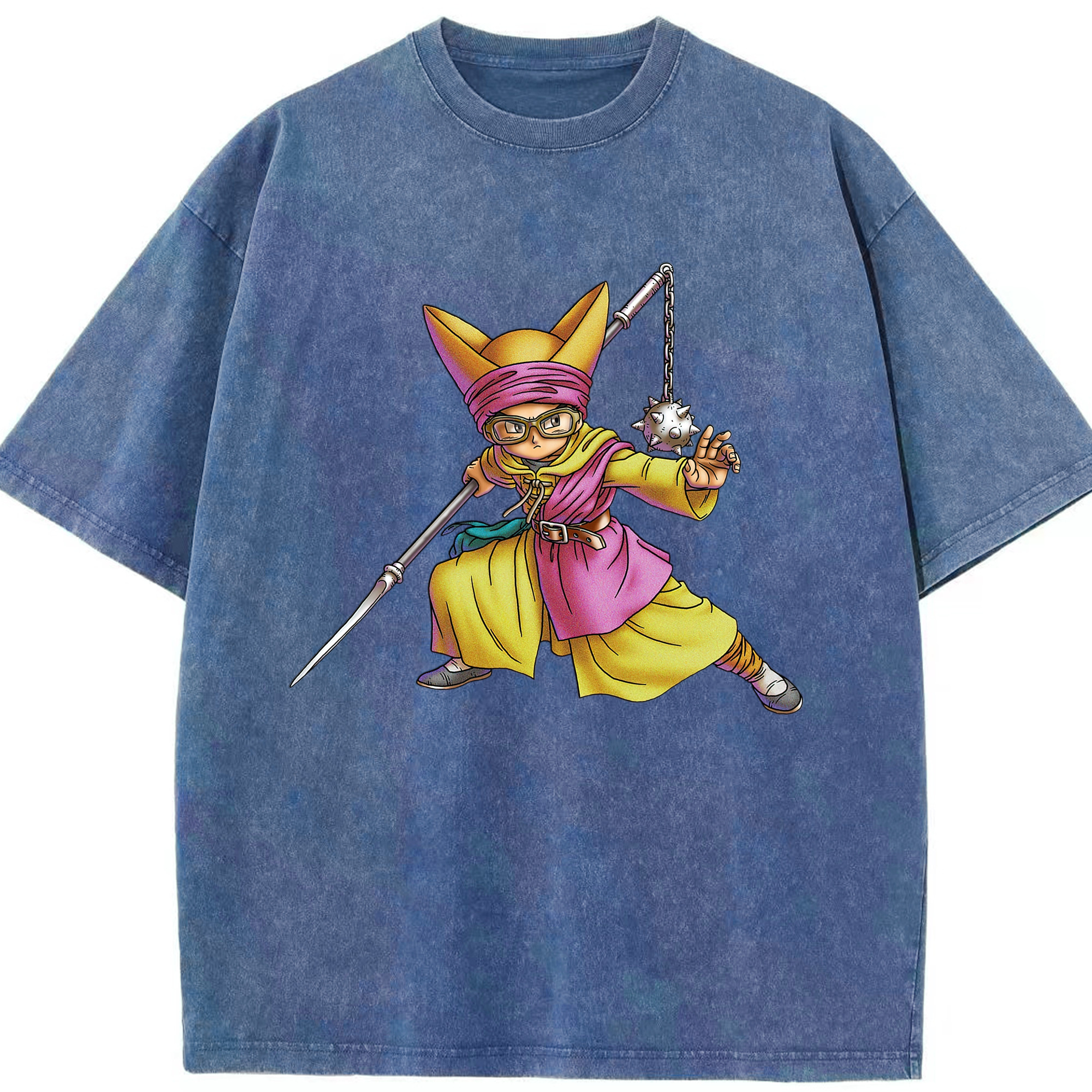 （画像用） ドラゴンクエスト Doragon Kuesuto Dragon Quest 綿100% ヴィンテージ風 半袖Tシャツ（フロントプリント）
