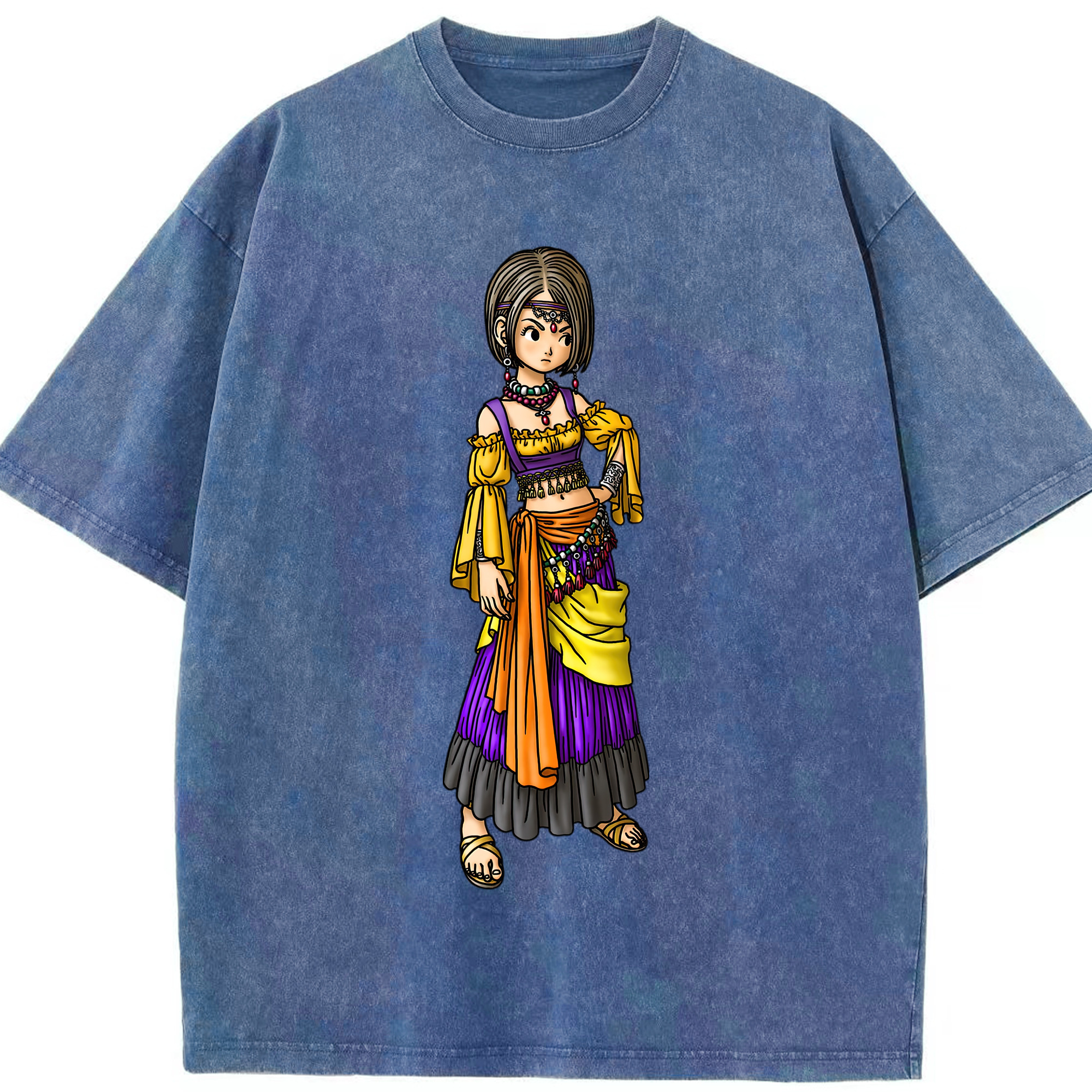 （画像用） ドラゴンクエスト Doragon Kuesuto Dragon Quest 綿100% ヴィンテージ風 半袖Tシャツ（フロントプリント）
