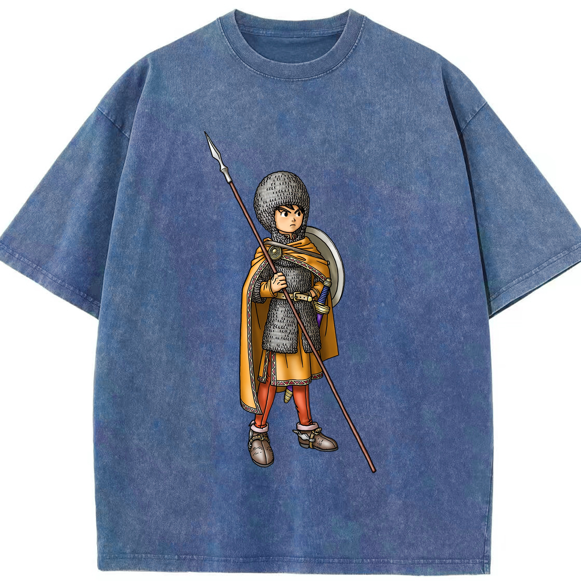 （画像用） ドラゴンクエスト Doragon Kuesuto Dragon Quest 綿100% ヴィンテージ風 半袖Tシャツ（フロントプリント）