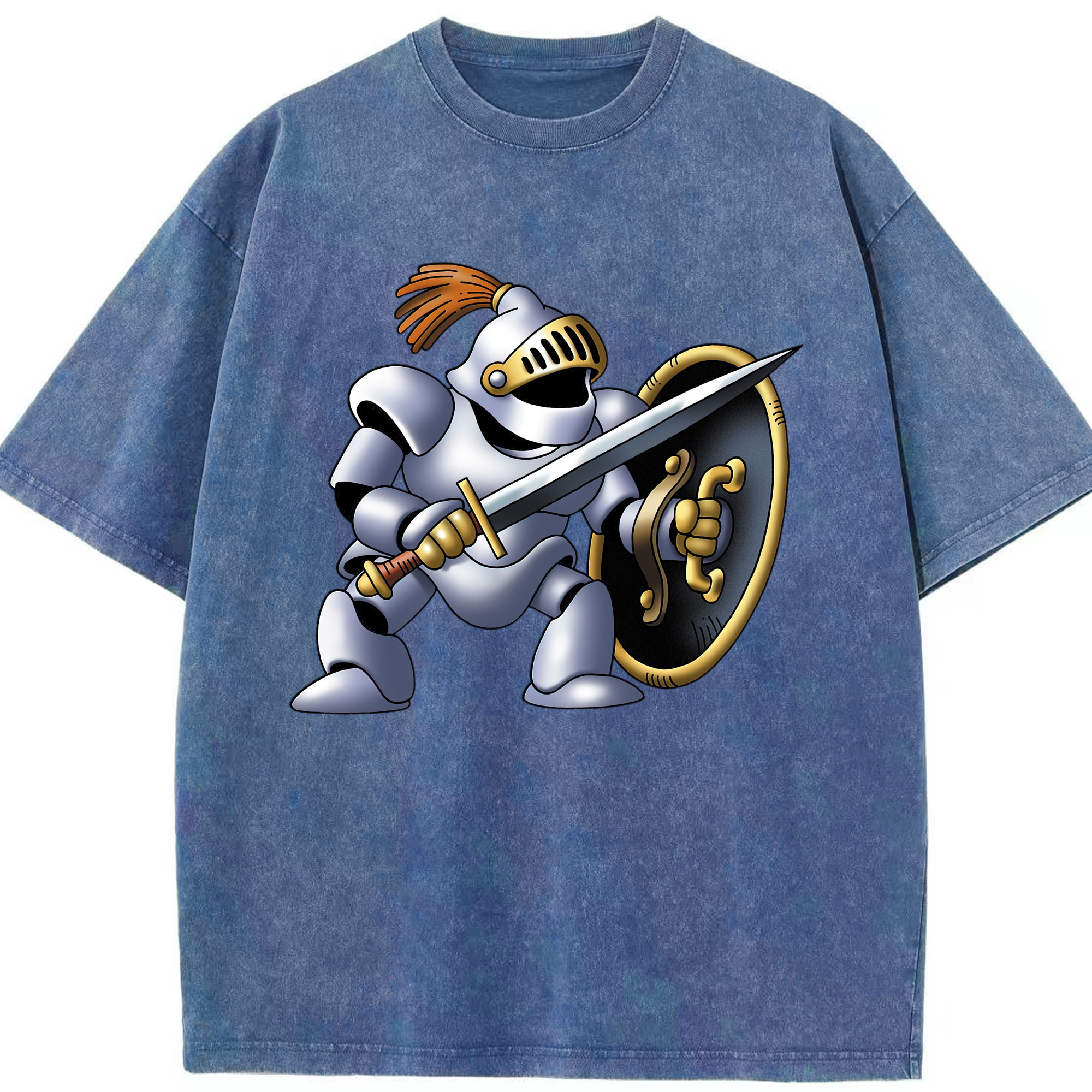 （画像用） ドラゴンクエスト Doragon Kuesuto Dragon Quest 綿100% ヴィンテージ風 半袖Tシャツ（フロントプリント）