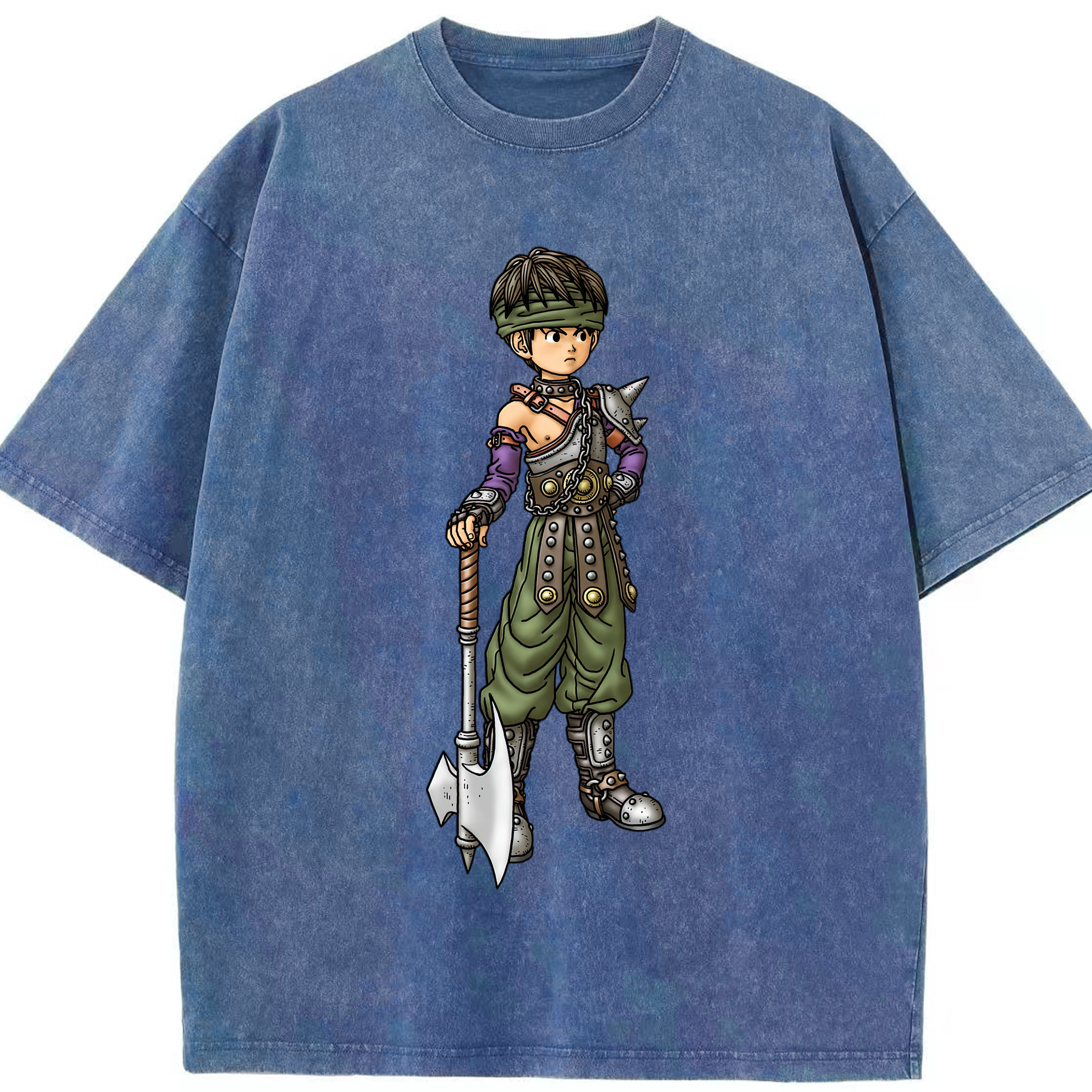 （画像用） ドラゴンクエスト Doragon Kuesuto Dragon Quest 綿100% ヴィンテージ風 半袖Tシャツ（フロントプリント）