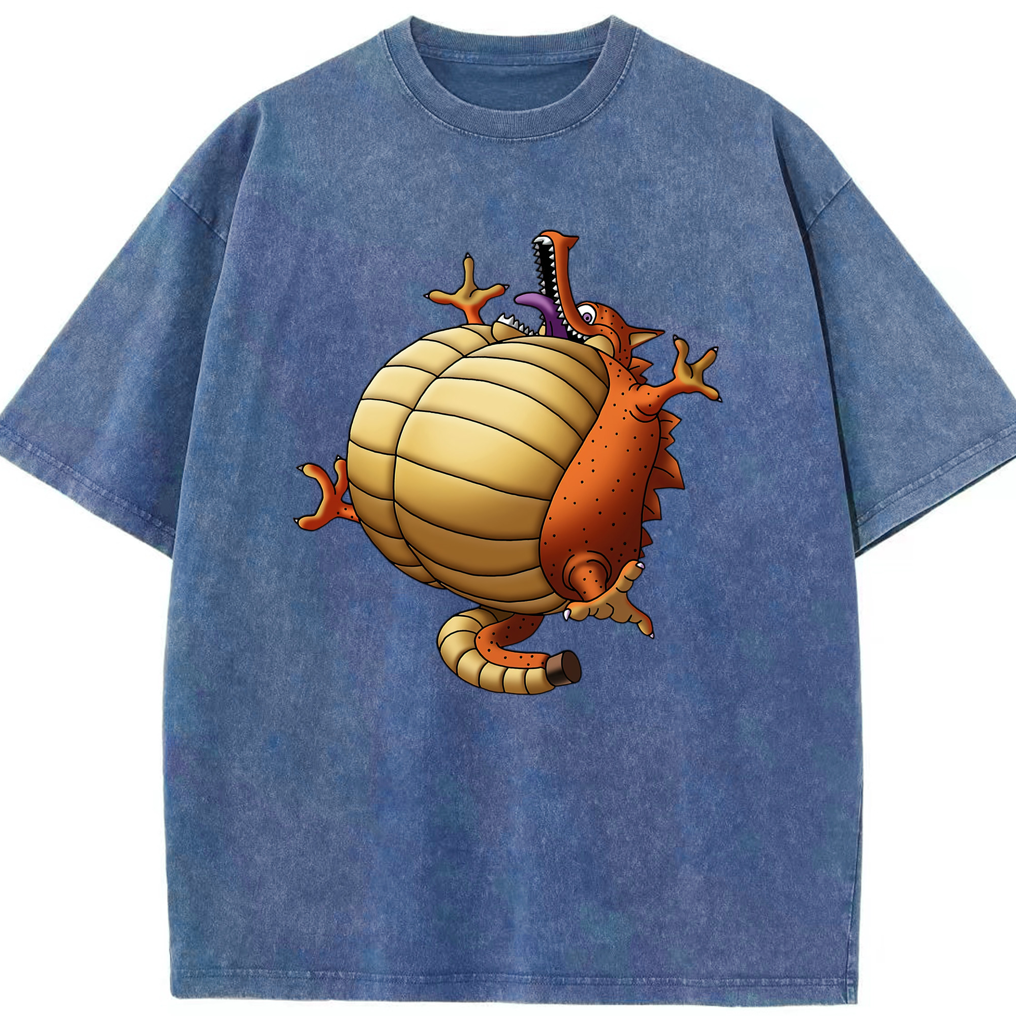 （画像用） ドラゴンクエスト Doragon Kuesuto Dragon Quest 綿100% ヴィンテージ風 半袖Tシャツ（フロントプリント）