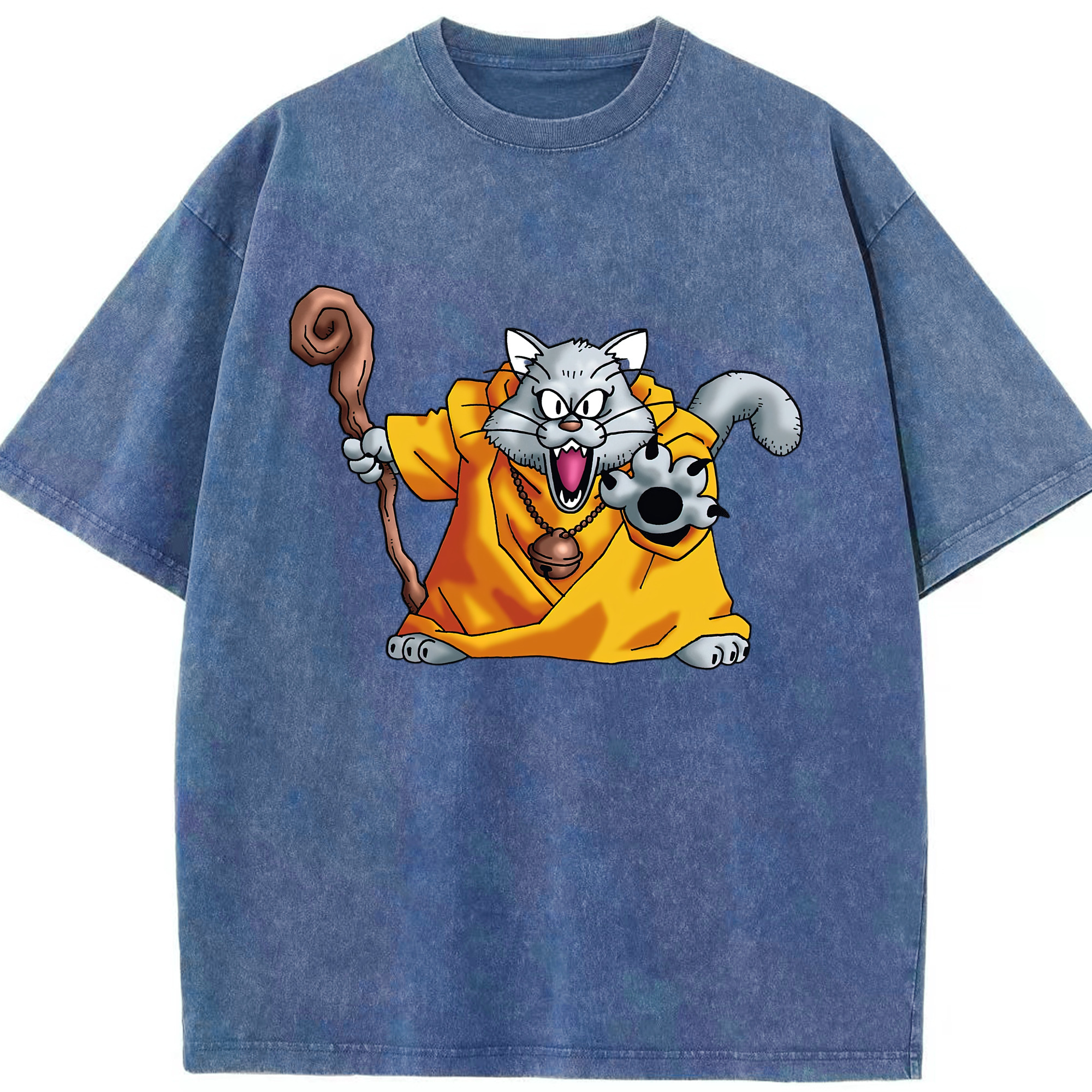 （画像用） ドラゴンクエスト Doragon Kuesuto Dragon Quest 綿100% ヴィンテージ風 半袖Tシャツ（フロントプリント）