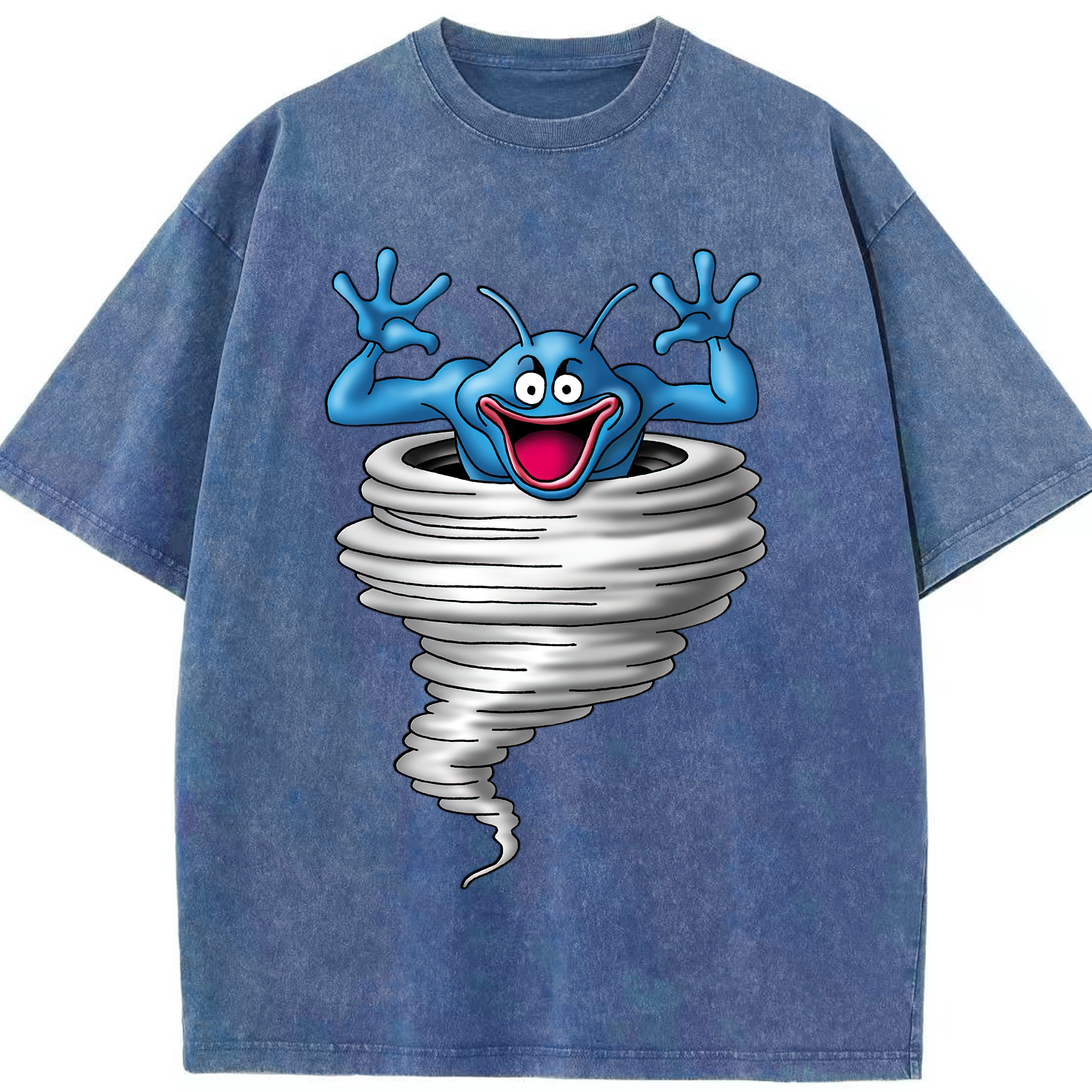 （画像用） ドラゴンクエスト Doragon Kuesuto Dragon Quest 綿100% ヴィンテージ風 半袖Tシャツ（フロントプリント）