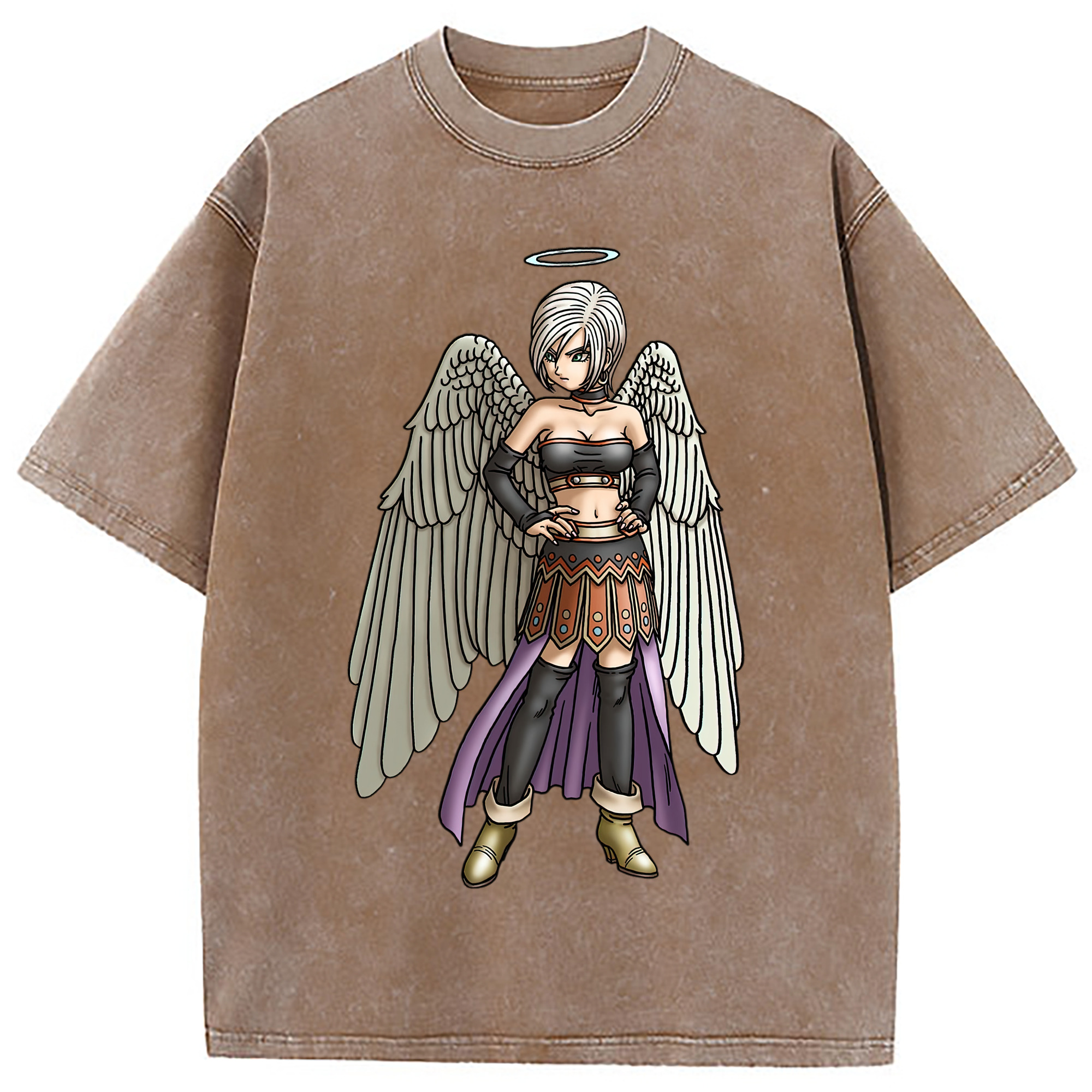 （画像用） ドラゴンクエスト Doragon Kuesuto Dragon Quest 綿100% ヴィンテージ風 半袖Tシャツ（フロントプリント）