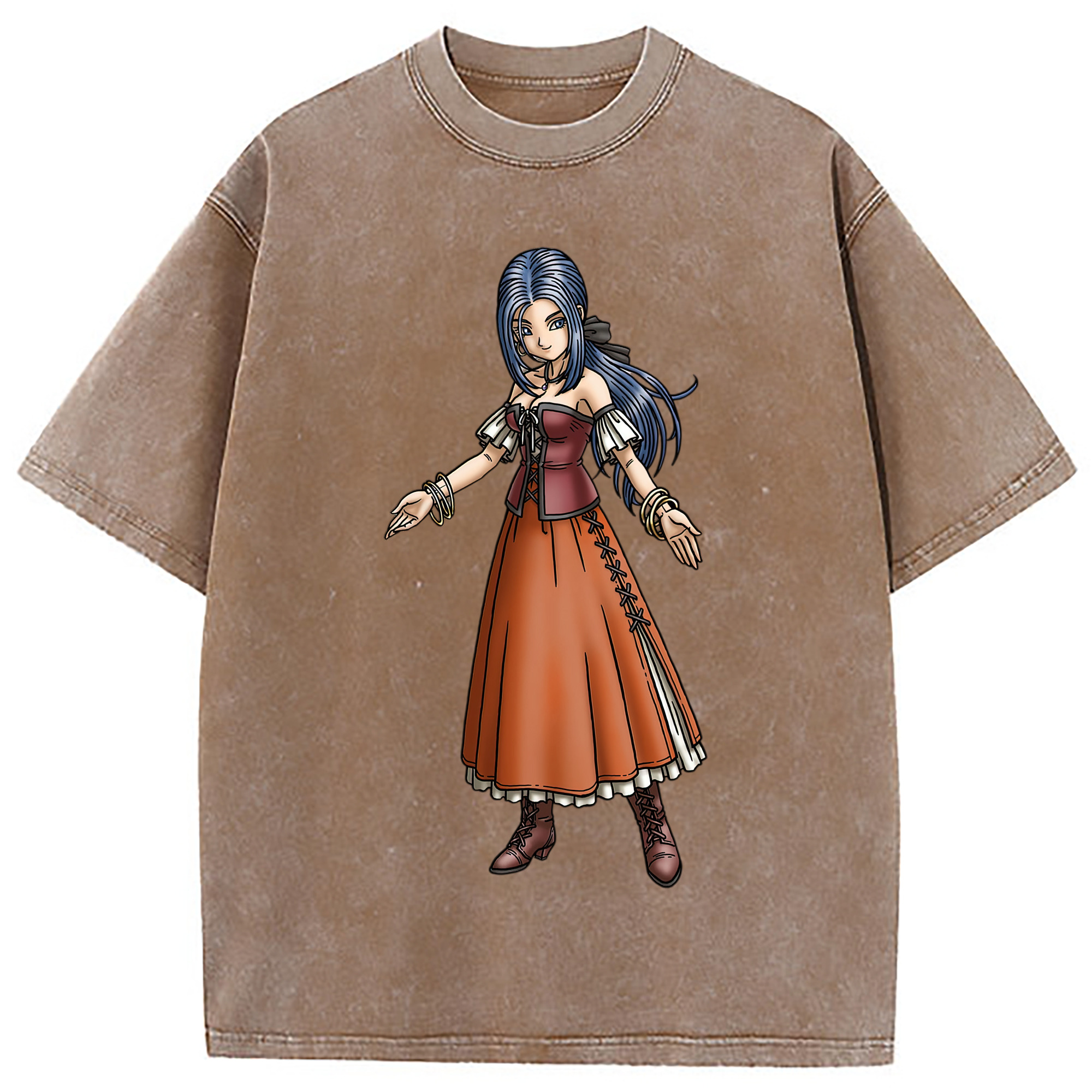 （画像用） ドラゴンクエスト Doragon Kuesuto Dragon Quest 綿100% ヴィンテージ風 半袖Tシャツ（フロントプリント）