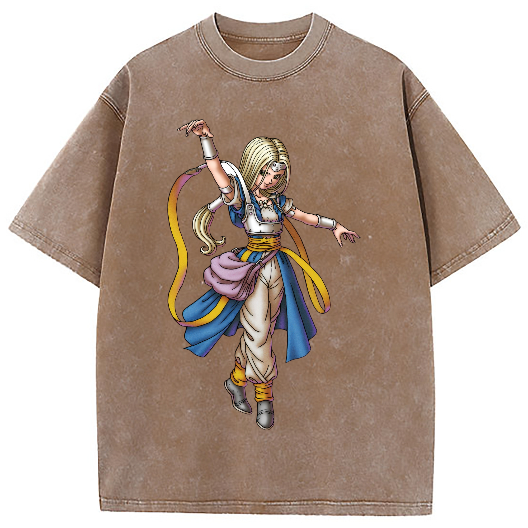 （画像用） ドラゴンクエスト Doragon Kuesuto Dragon Quest 綿100% ヴィンテージ風 半袖Tシャツ（フロントプリント）