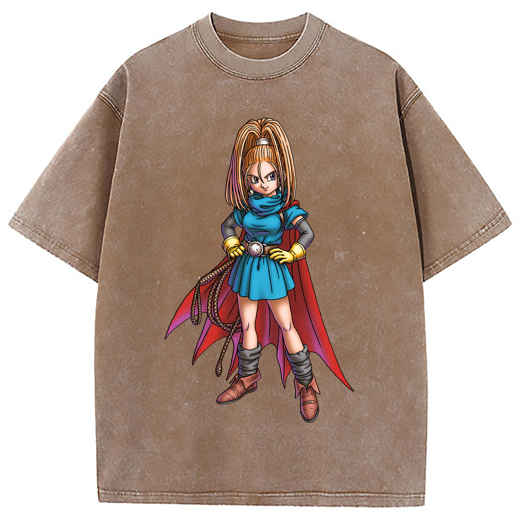 （画像用） ドラゴンクエスト Doragon Kuesuto Dragon Quest 綿100% ヴィンテージ風 半袖Tシャツ（フロントプリント）