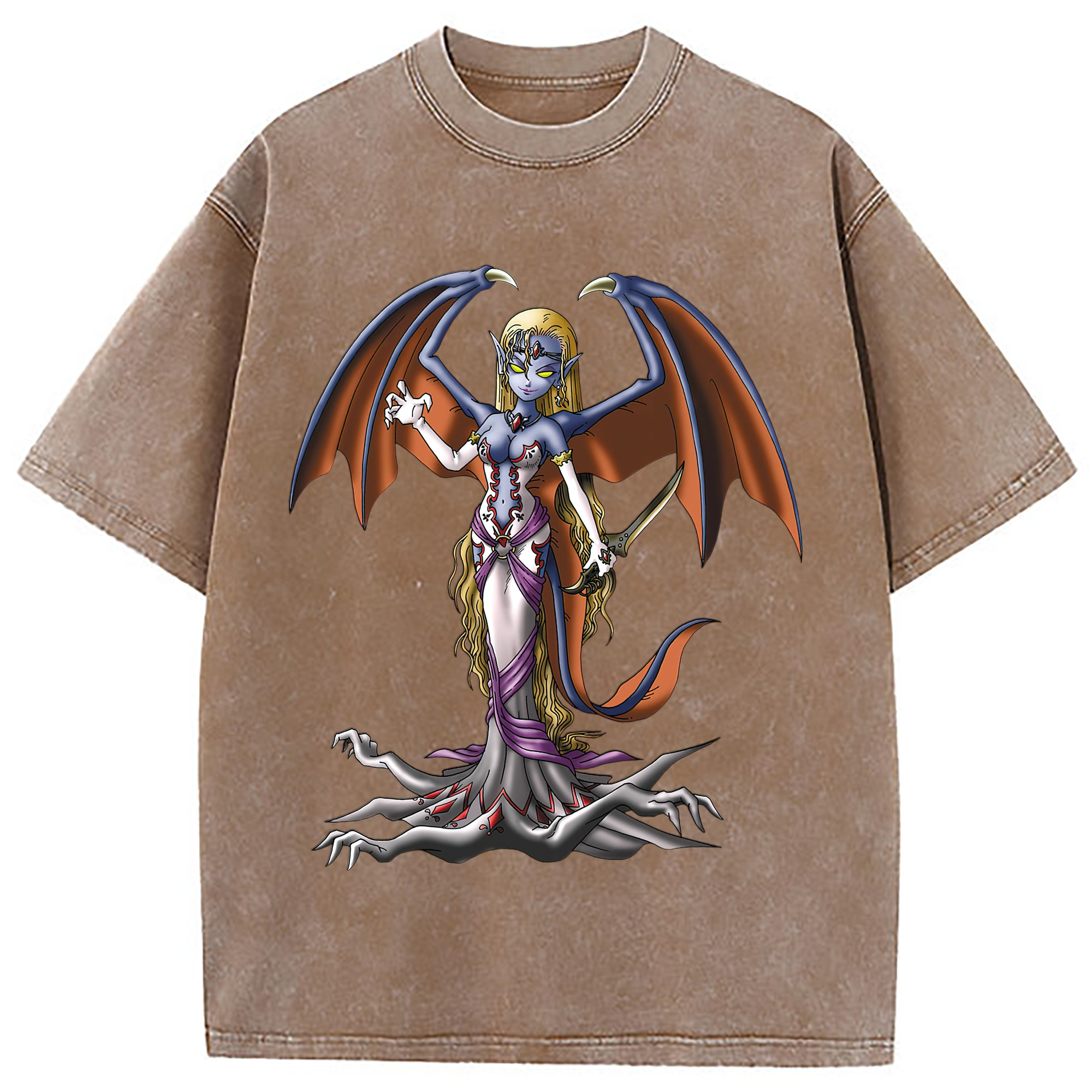 （画像用） ドラゴンクエスト Doragon Kuesuto Dragon Quest 綿100% ヴィンテージ風 半袖Tシャツ（フロントプリント）
