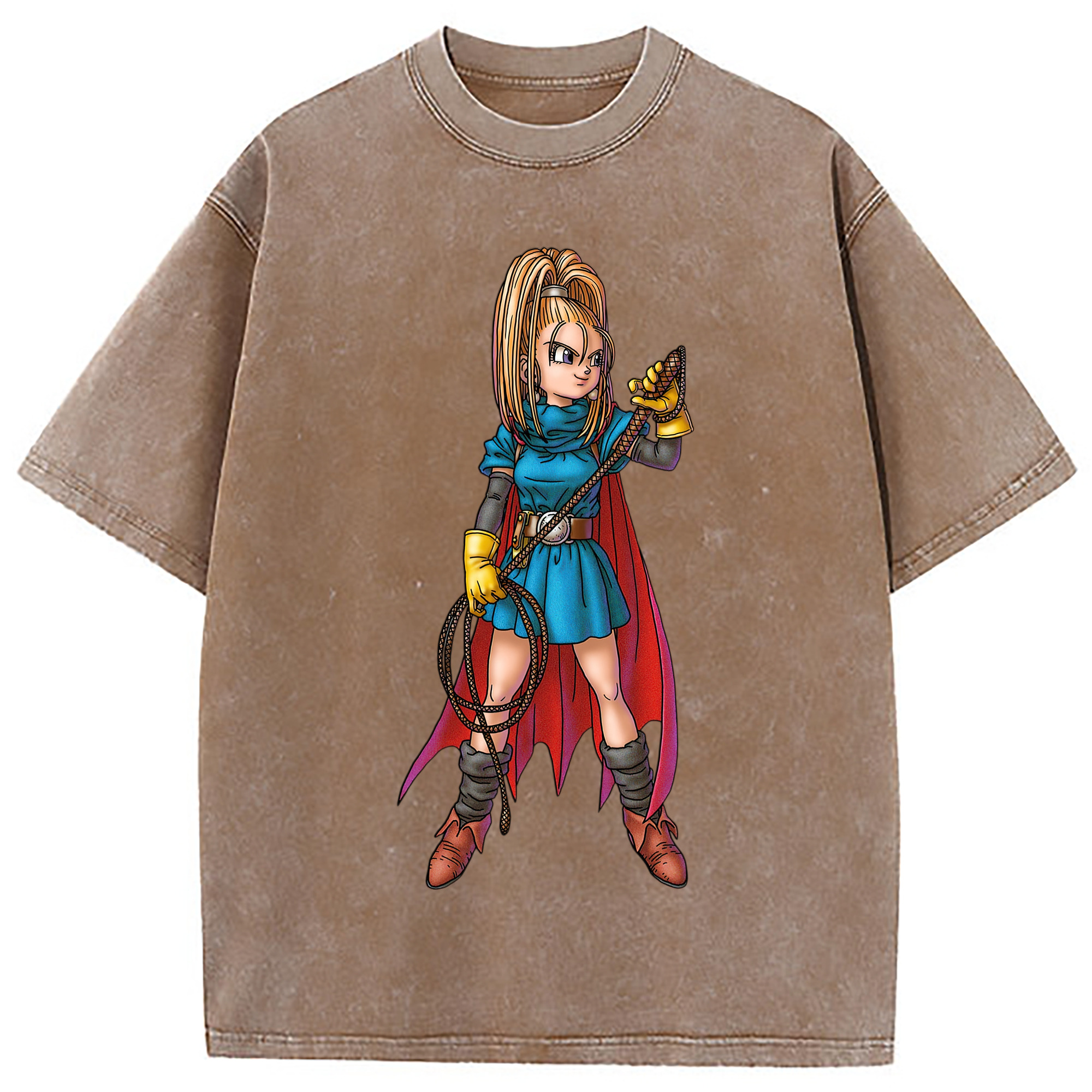 （画像用） ドラゴンクエスト Doragon Kuesuto Dragon Quest 綿100% ヴィンテージ風 半袖Tシャツ（フロントプリント）