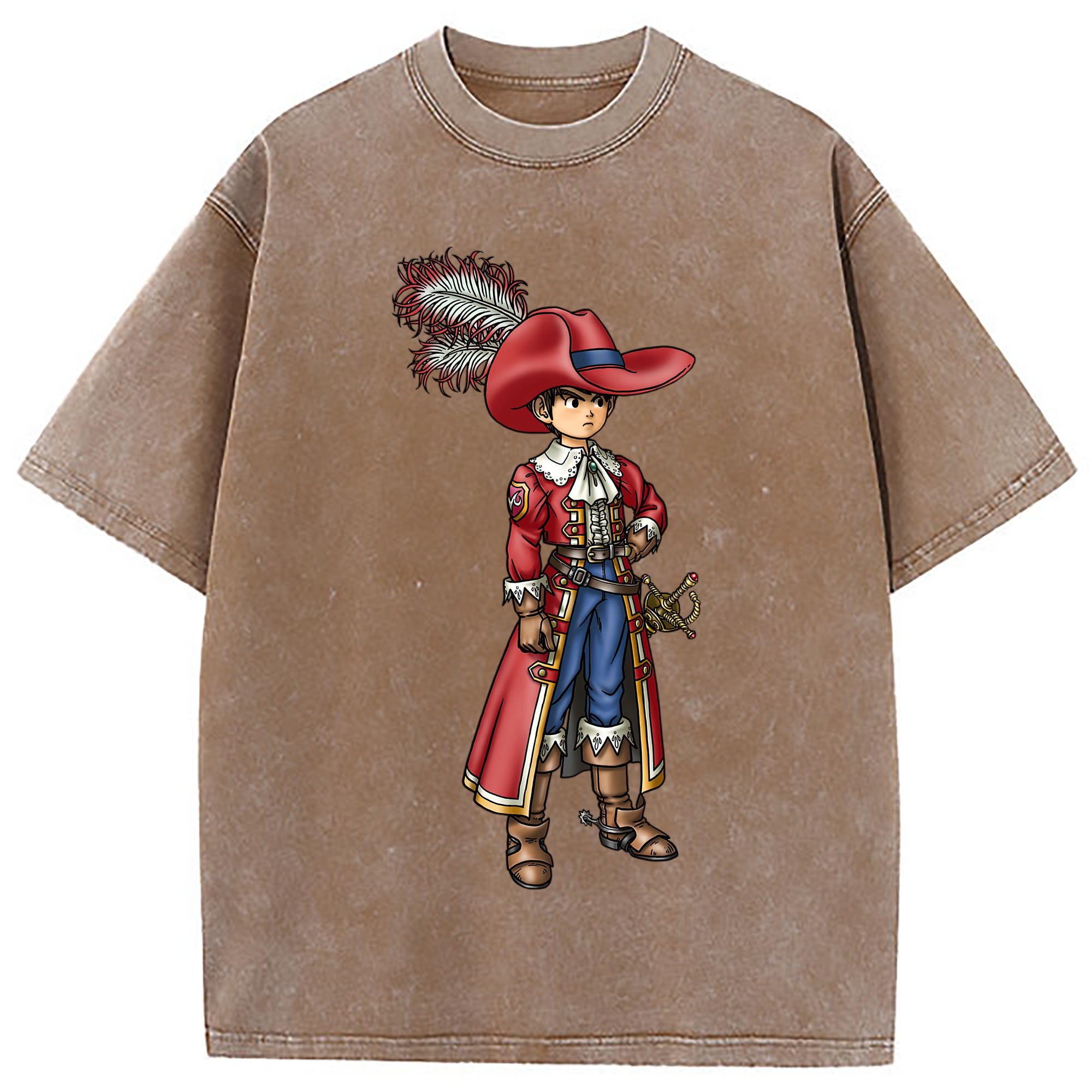 （画像用） ドラゴンクエスト Doragon Kuesuto Dragon Quest 綿100% ヴィンテージ風 半袖Tシャツ（フロントプリント）