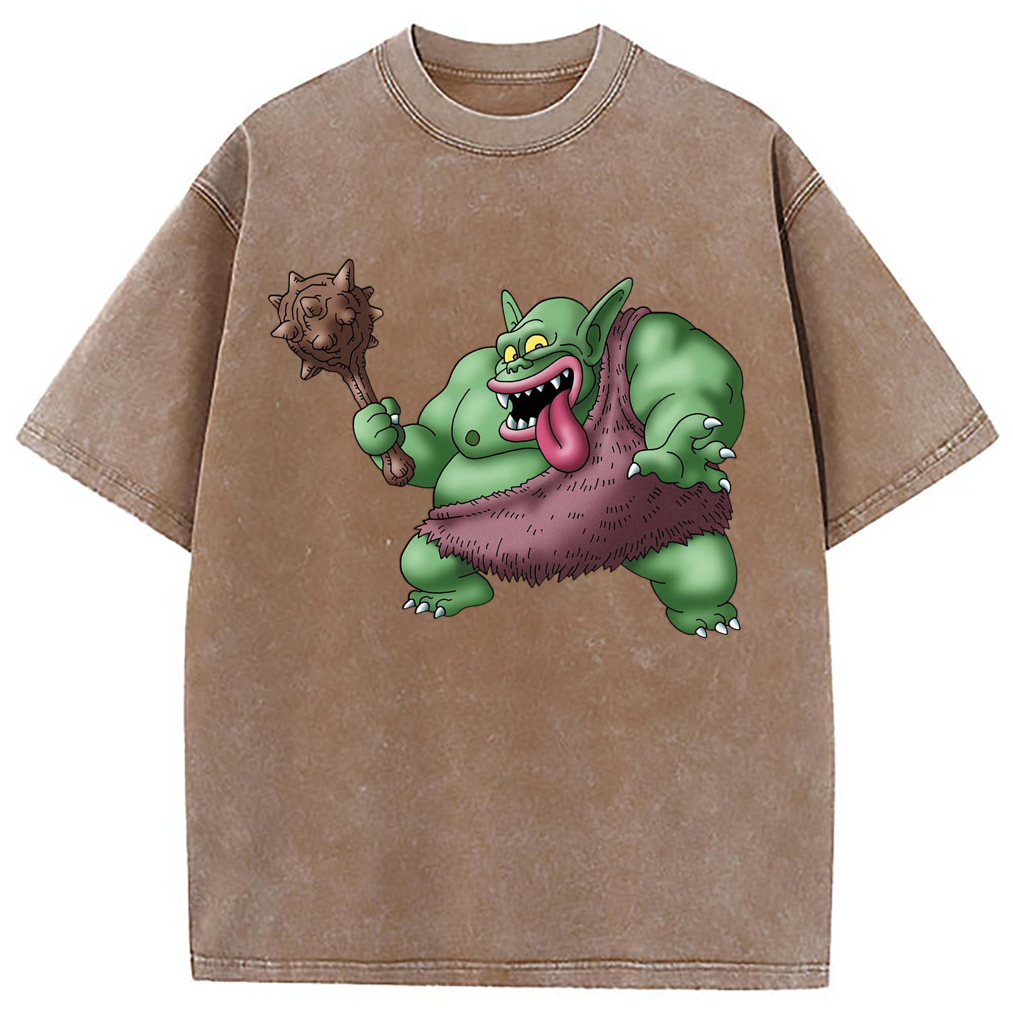 （画像用） ドラゴンクエスト Doragon Kuesuto Dragon Quest 綿100% ヴィンテージ風 半袖Tシャツ（フロントプリント）