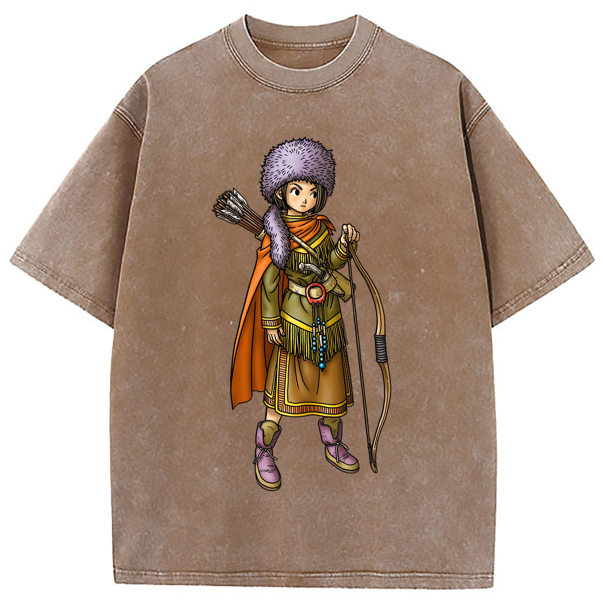 （画像用） ドラゴンクエスト Doragon Kuesuto Dragon Quest 綿100% ヴィンテージ風 半袖Tシャツ（フロントプリント）
