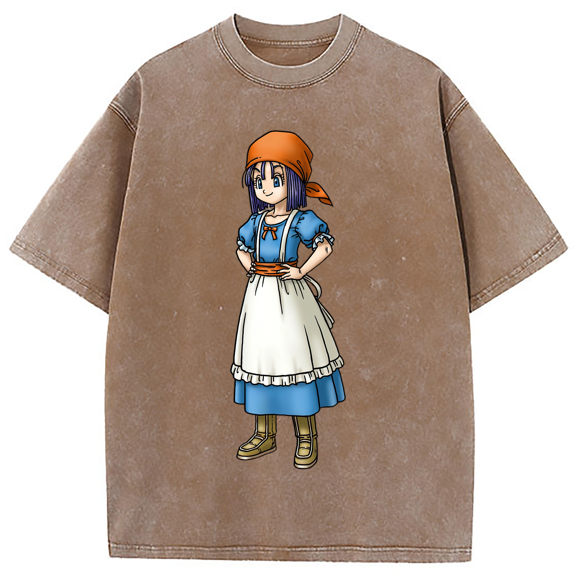 （画像用） ドラゴンクエスト Doragon Kuesuto Dragon Quest 綿100% ヴィンテージ風 半袖Tシャツ（フロントプリント）