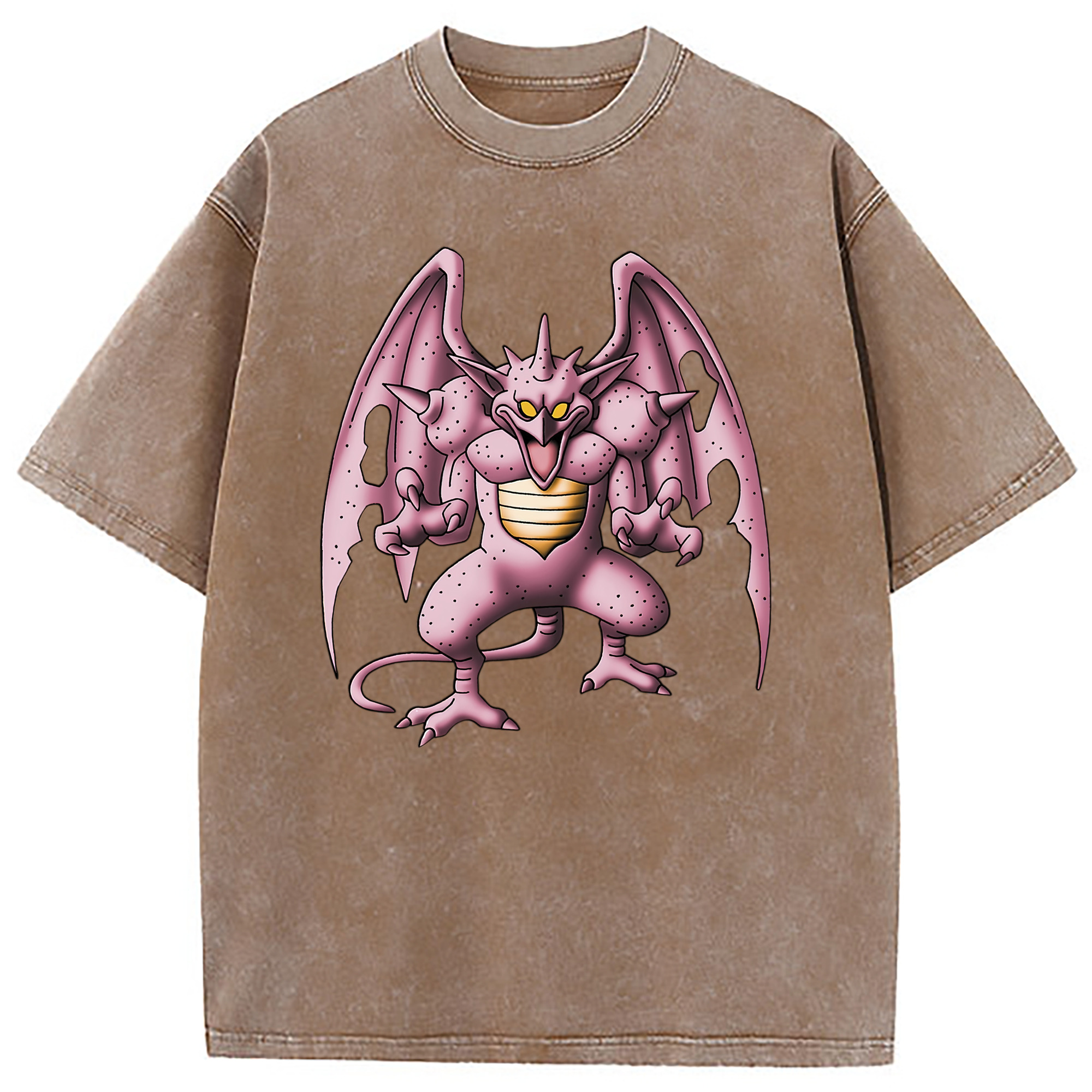 （画像用） ドラゴンクエスト Doragon Kuesuto Dragon Quest 綿100% ヴィンテージ風 半袖Tシャツ（フロントプリント）