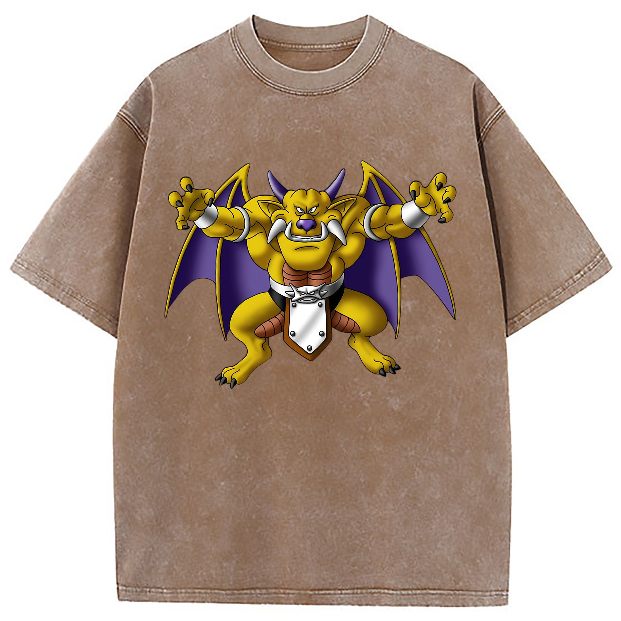 （画像用） ドラゴンクエスト Doragon Kuesuto Dragon Quest 綿100% ヴィンテージ風 半袖Tシャツ（フロントプリント）