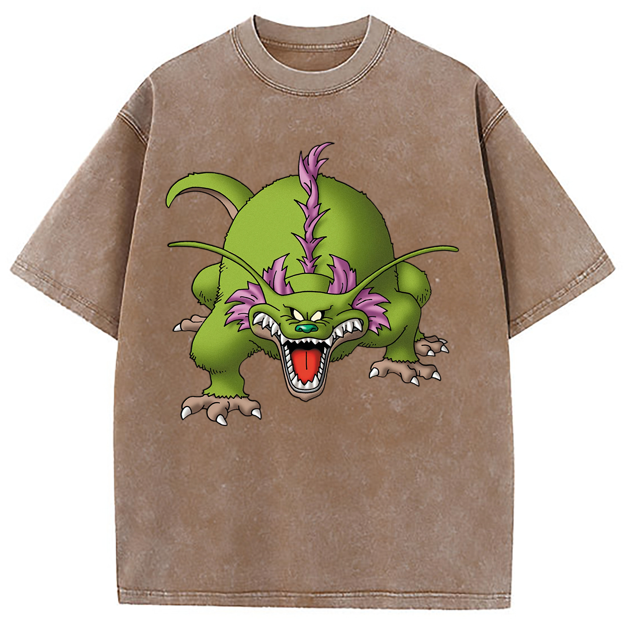 （画像用） ドラゴンクエスト Doragon Kuesuto Dragon Quest 綿100% ヴィンテージ風 半袖Tシャツ（フロントプリント）