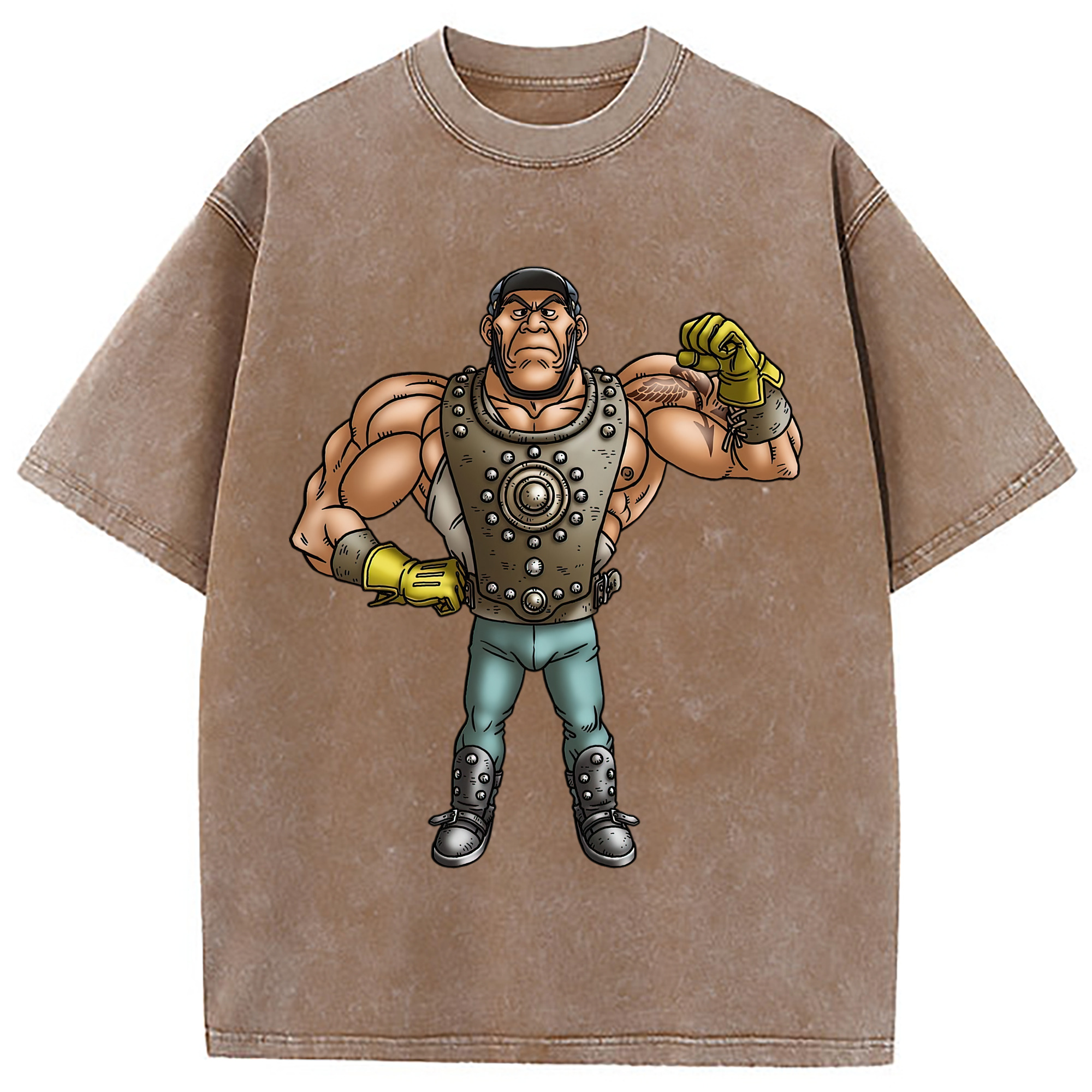 （画像用） ドラゴンクエスト Doragon Kuesuto Dragon Quest 綿100% ヴィンテージ風 半袖Tシャツ（フロントプリント）