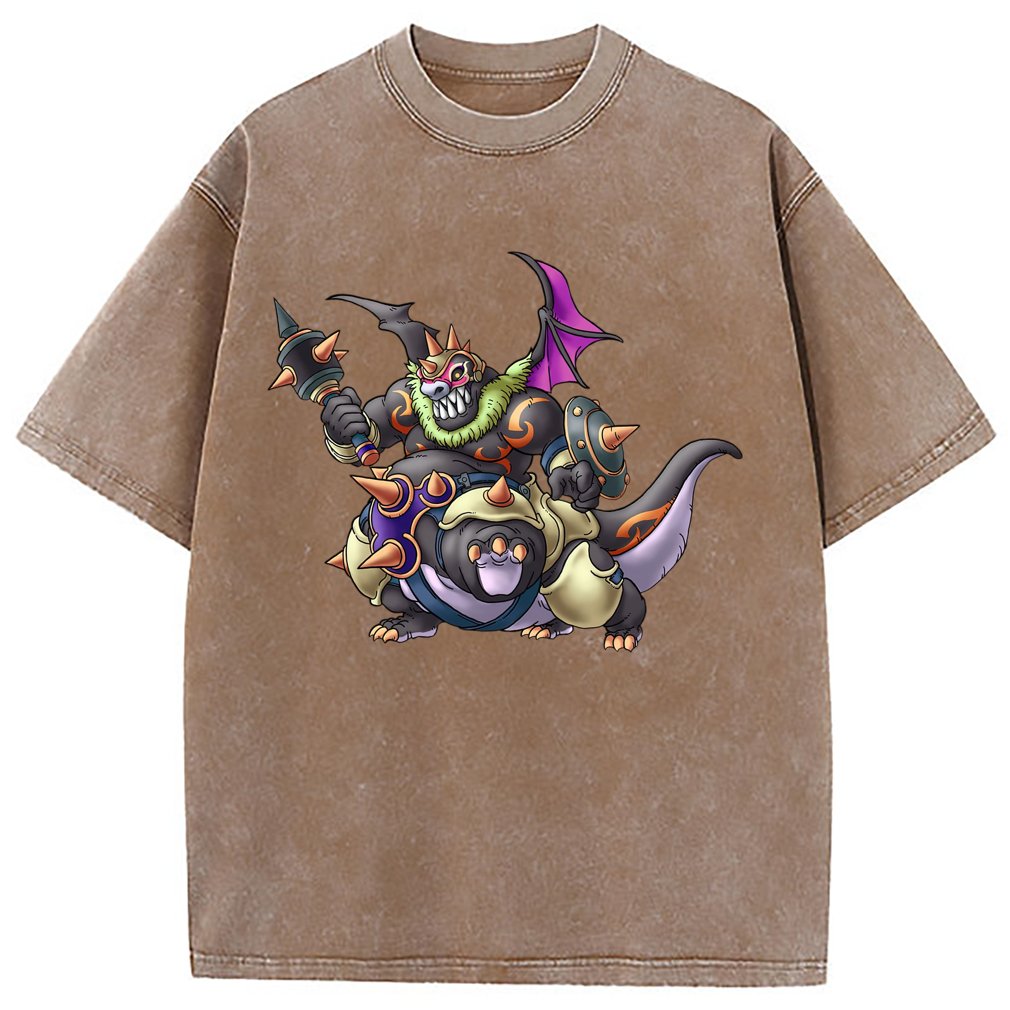 （画像用） ドラゴンクエスト Doragon Kuesuto Dragon Quest 綿100% ヴィンテージ風 半袖Tシャツ（フロントプリント）